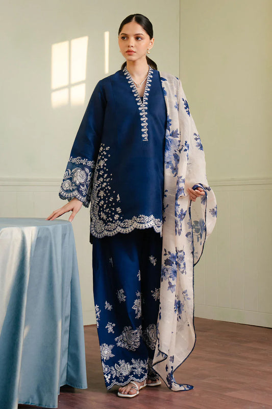 Zara Shahjahan | Coco Lawn 25 | MEADOW-8B XS Navy Jacquard