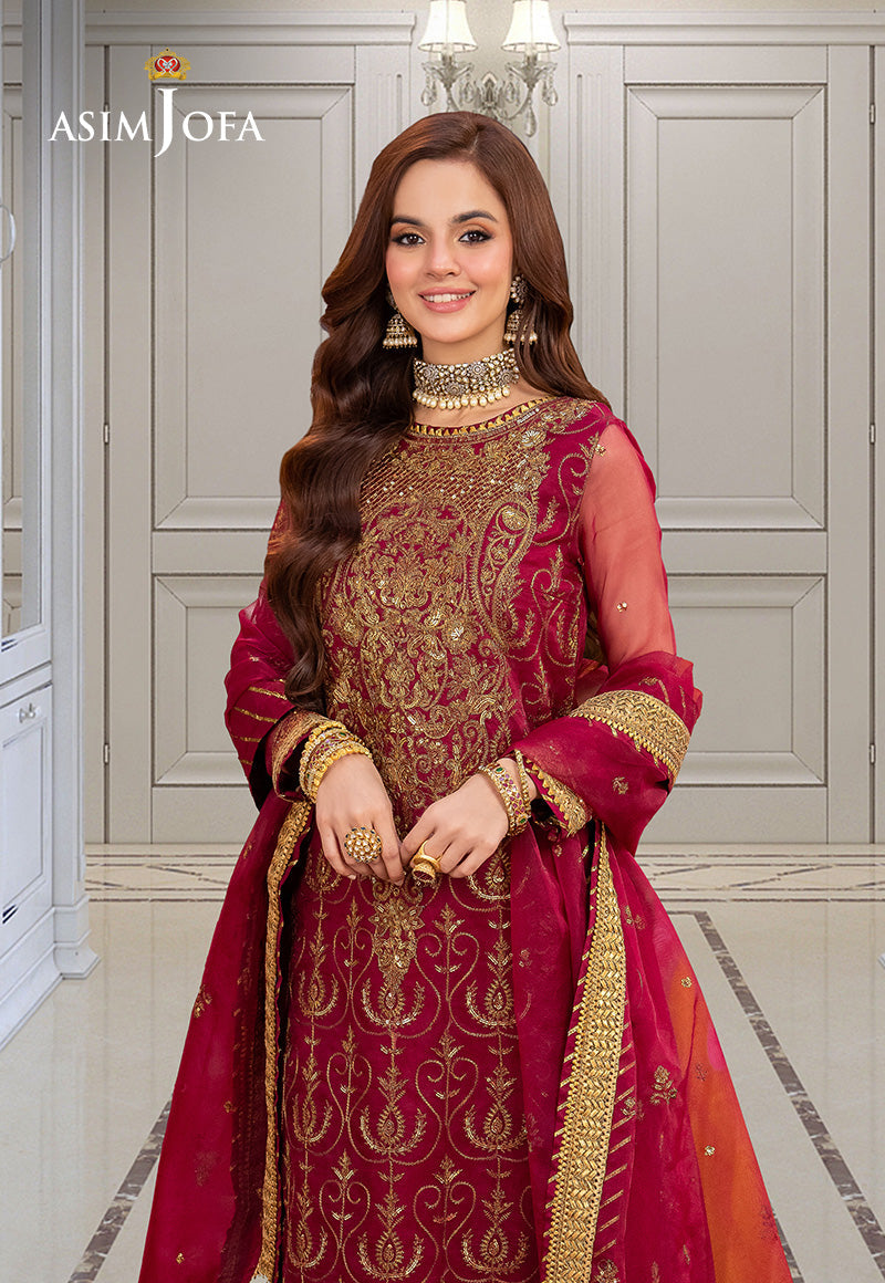 Asim Jofa | festive luxe | AJEM-23 L Red Organza