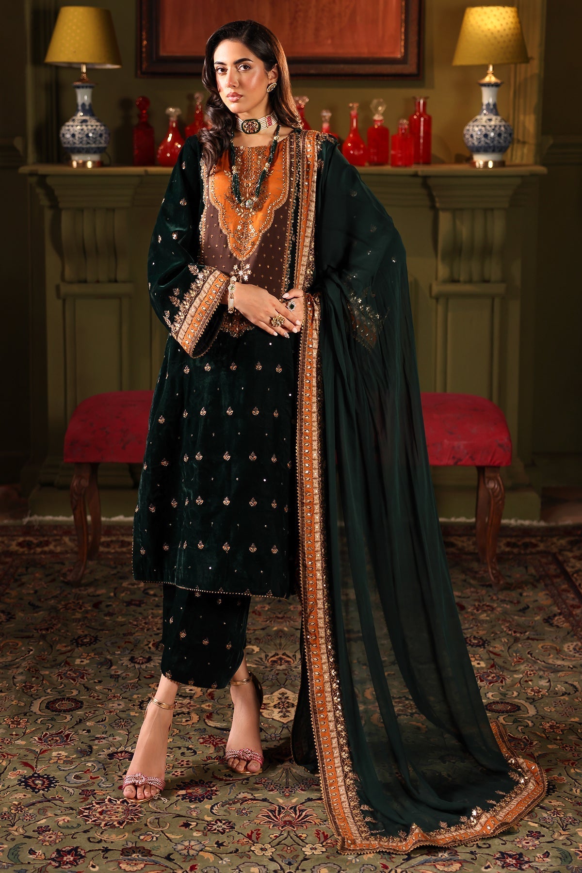 Charizma | Signora Velvet | VELVET CVT4-10 XS Bottle Green Velvet
