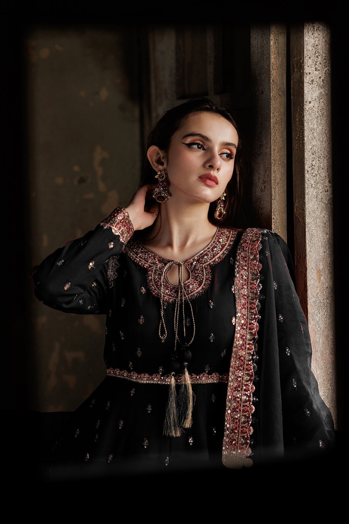 Charizma | Statement Dresses | CMA-4-088 L Black Raw Silk