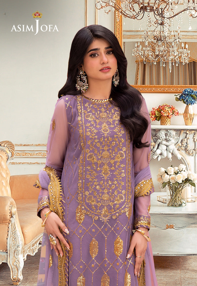 Asim Jofa | festive luxe | AJEM-02 L Lilac Net