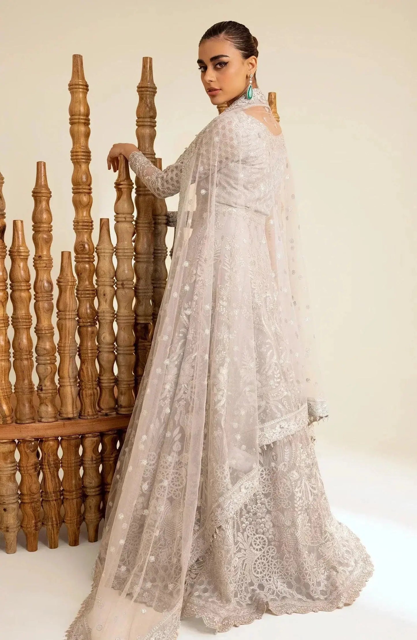 Maryum N Maria | The Brides 23 | Silver Thorn (MS23-535) - Pakistani Designer Dress - by Maryum N Maria | Type: Bridal - 100% Original at Saira Sultan