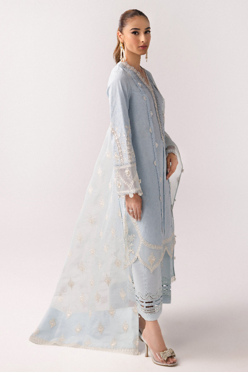 Qalamkar | Basic Pret 25 | KT-04 Wardah S Light Blue Lawn