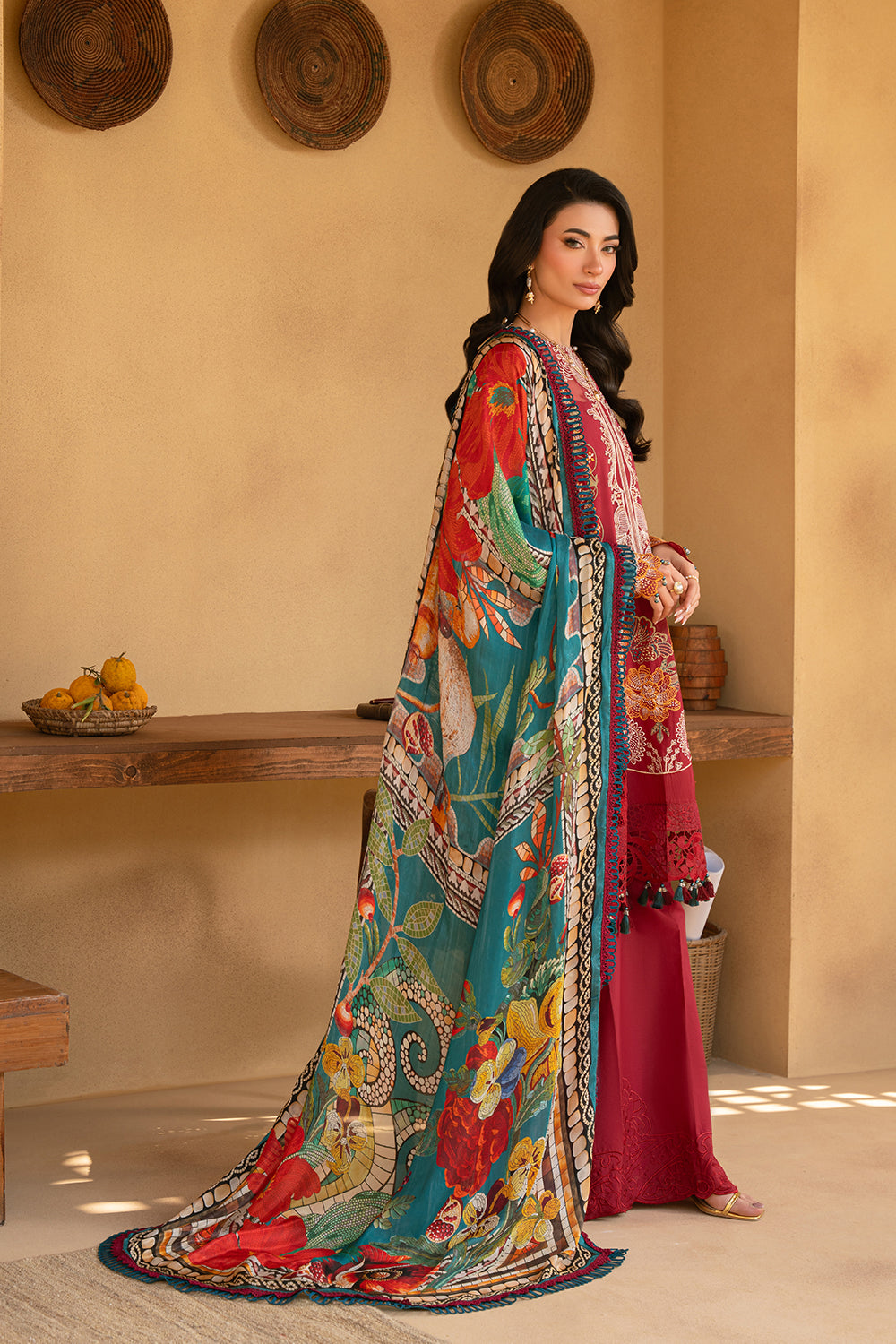 Saira Rizwan | Luxury Lawn 25 | MANON-SRL25-02 S Haute Red Lawn