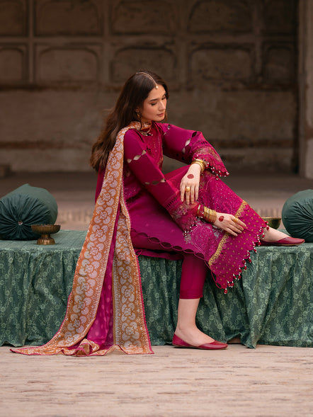 Parishay | Matsani Luxury Lawn 25 | MI - 01 XL Magenta Lawn