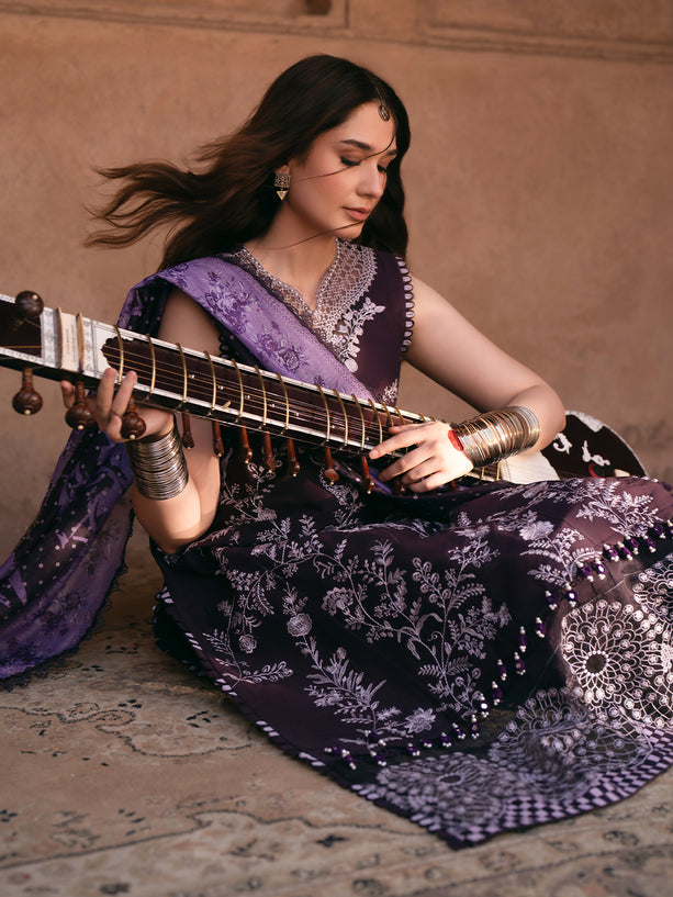 Parishay | Matsani Luxury Lawn 25 | MI - 03 Custom Size Deep Purple Lawn