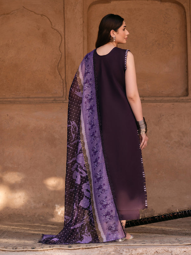 Parishay | Matsani Luxury Lawn 25 | MI - 03 S Deep Purple Lawn