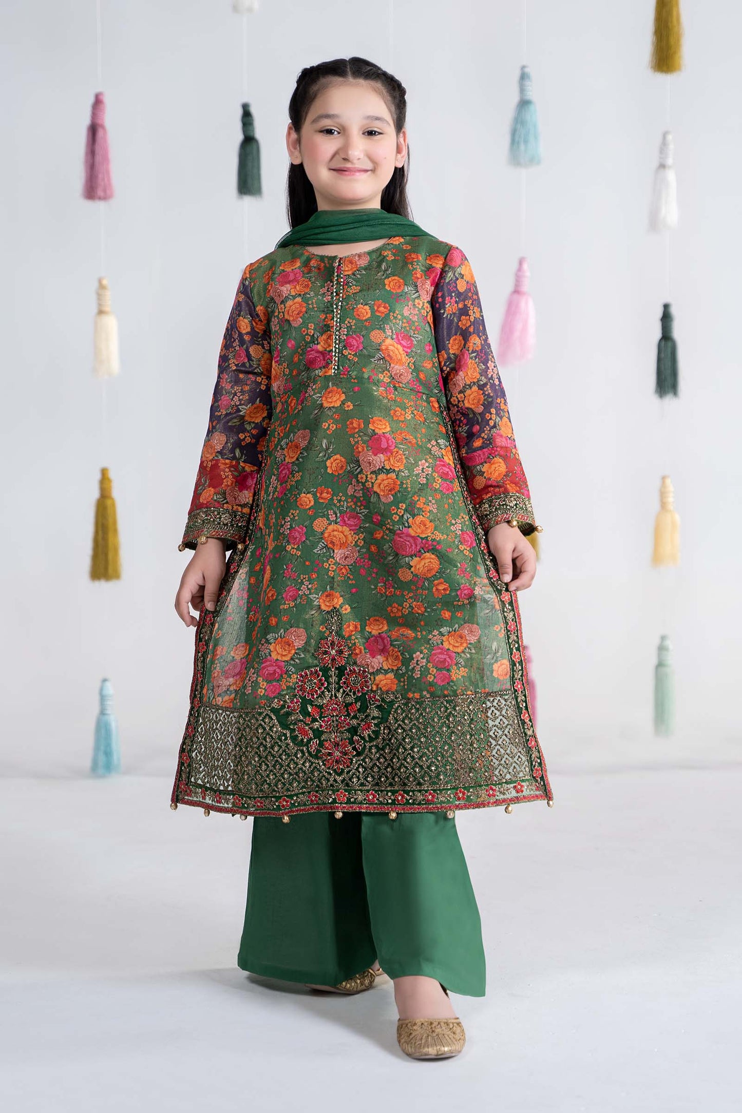 Maria B | 3 Piece Printed Cotton Masoori Suit | MKD-EA24-04 4-Feb Green