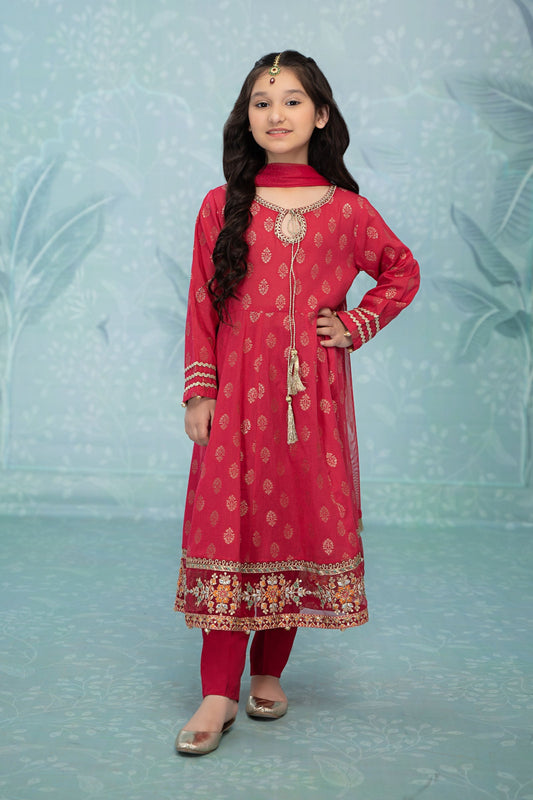 Maria B | 3 Piece Embroidered Suit | MKD-EF23-31R1 4-Feb Pink