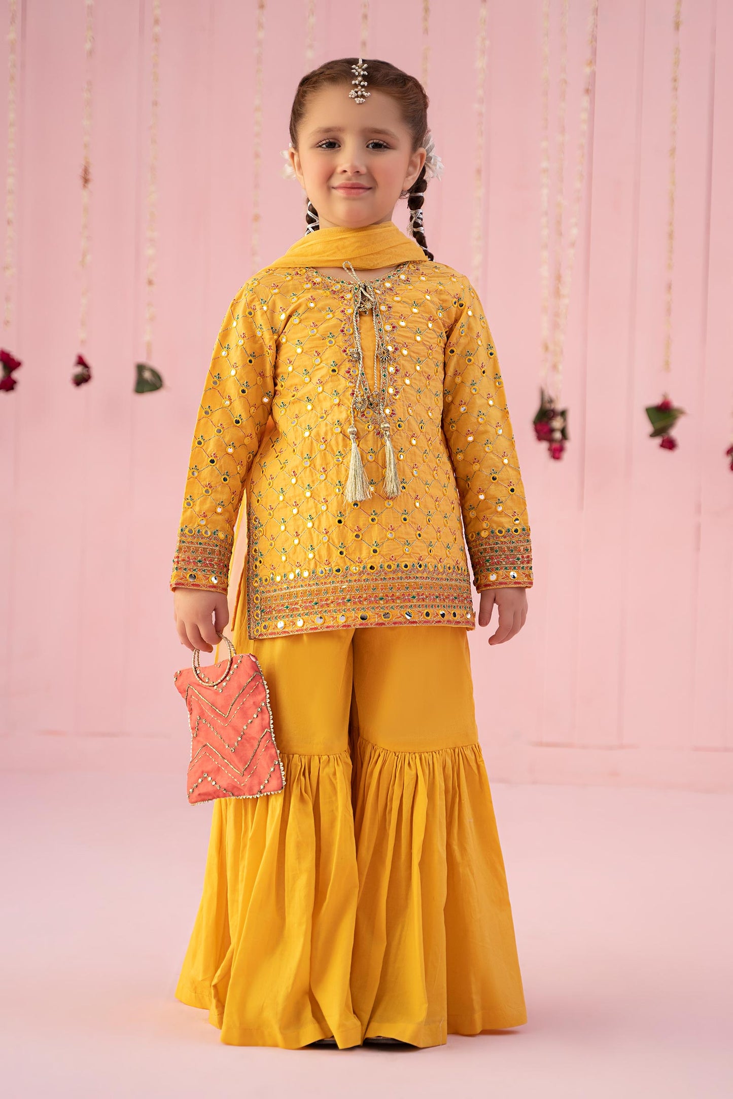 Maria B | 3 Piece Embroidered Lawn Suit | MKD-EF24-09 4-Feb Yellow