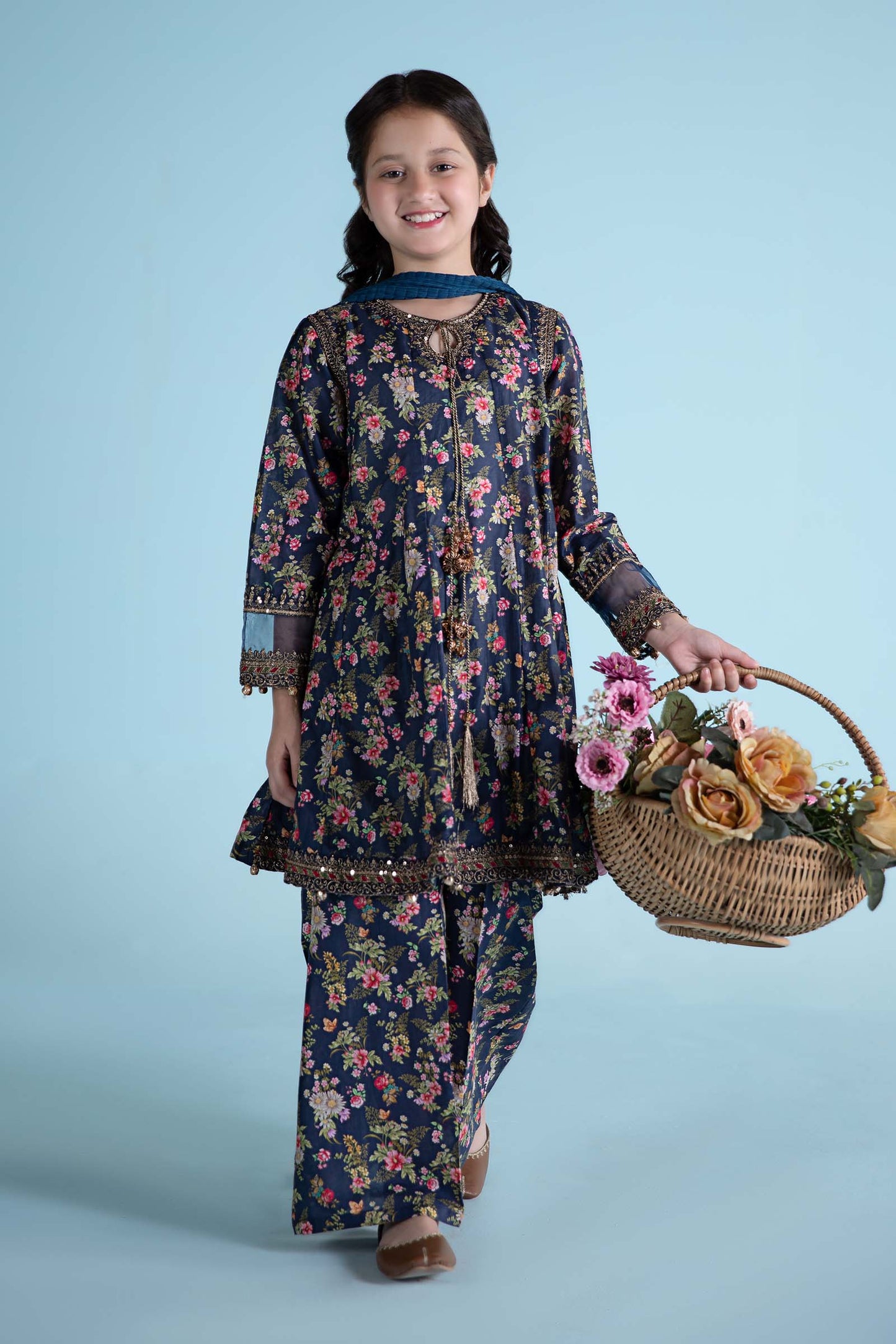 Maria B | 3 Piece Printed Lawn Suit | MKD-EA24-21 4-Feb Blue