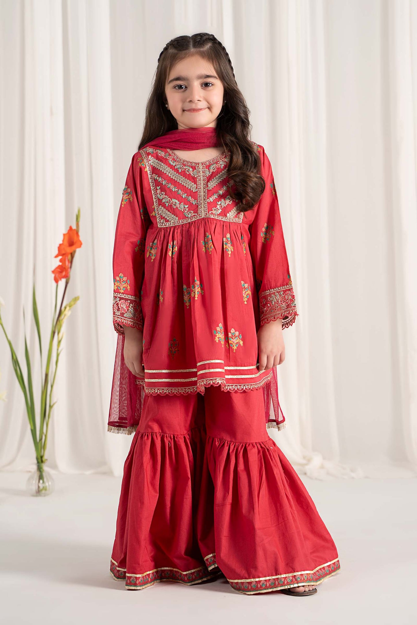 Maria B | 3 Piece Embroidered Lawn Suit | MKD-EF25-15 4-Feb Pink