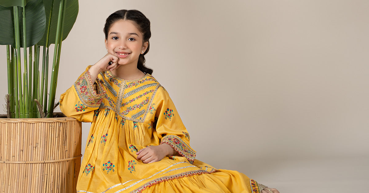 Maria B | 3 Piece Embroidered Lawn Suit | MKD-EF25-15 14-Dec Yellow