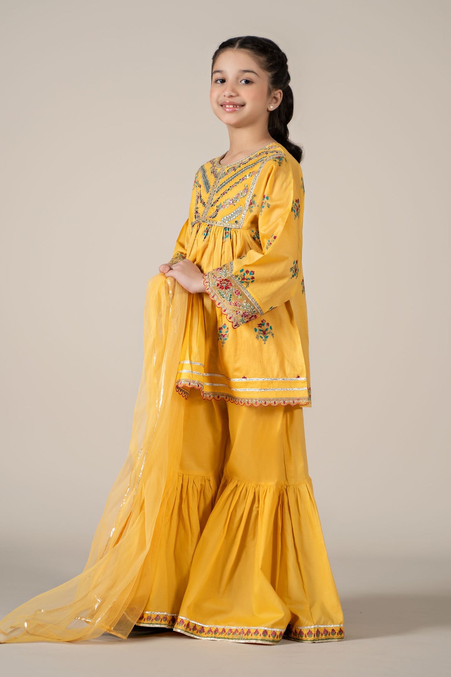 Maria B | 3 Piece Embroidered Lawn Suit | MKD-EF25-15 8-Jun Yellow