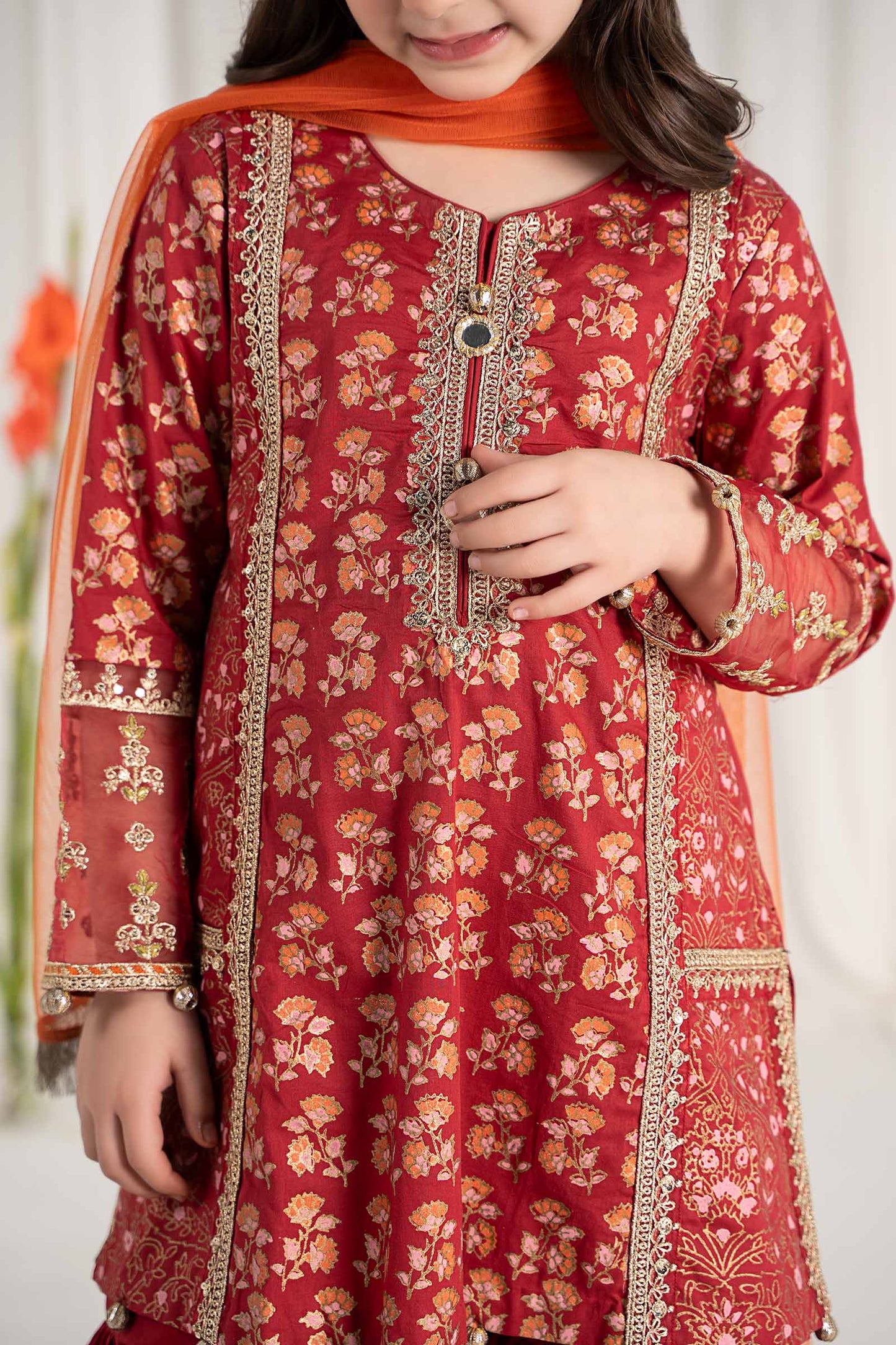 Maria B | 3 Piece Embroidered Lawn Suit | MKD-EF25-23 12-Oct Red