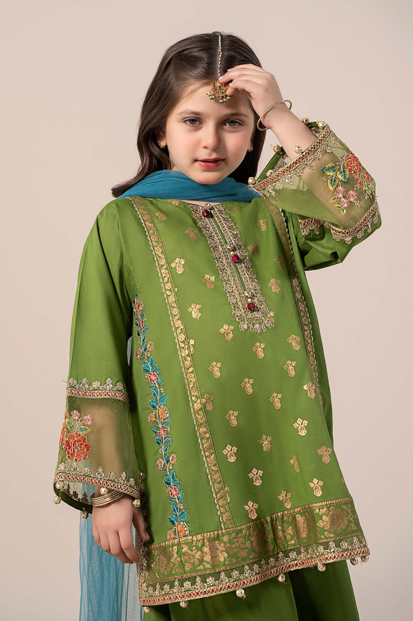 Maria B | 3 Piece Embroidered Lawn Suit | MKD-EF25-24 8-Jun Green