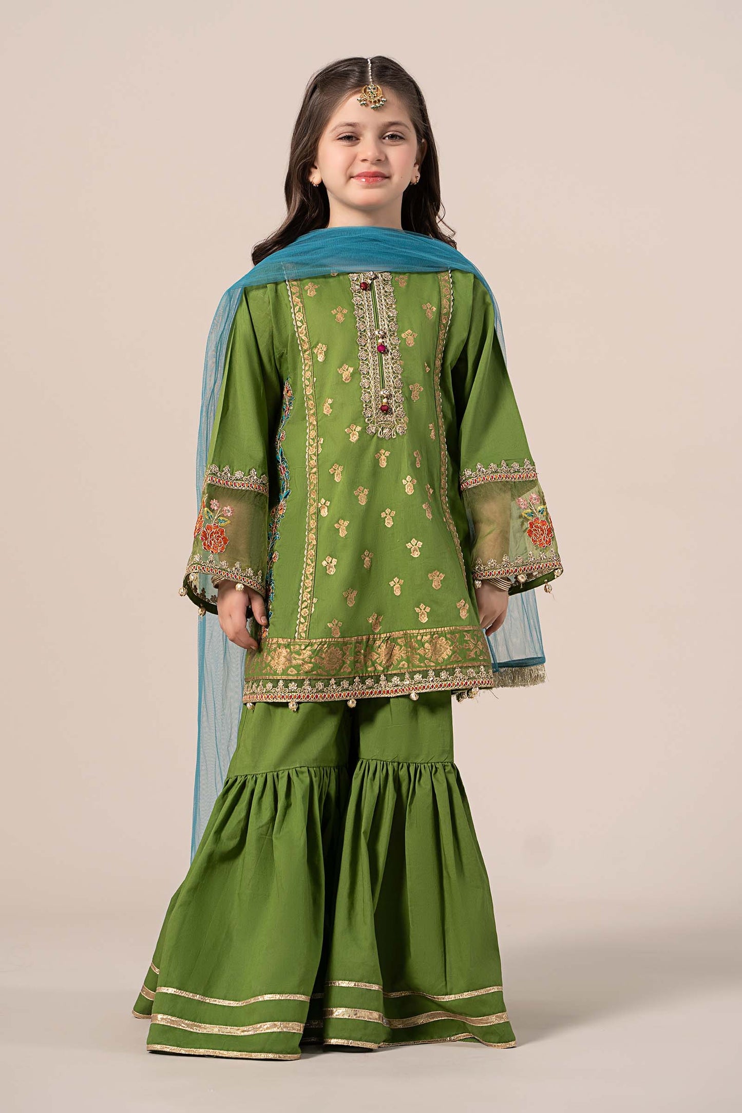 Maria B | 3 Piece Embroidered Lawn Suit | MKD-EF25-24 4-Feb Green