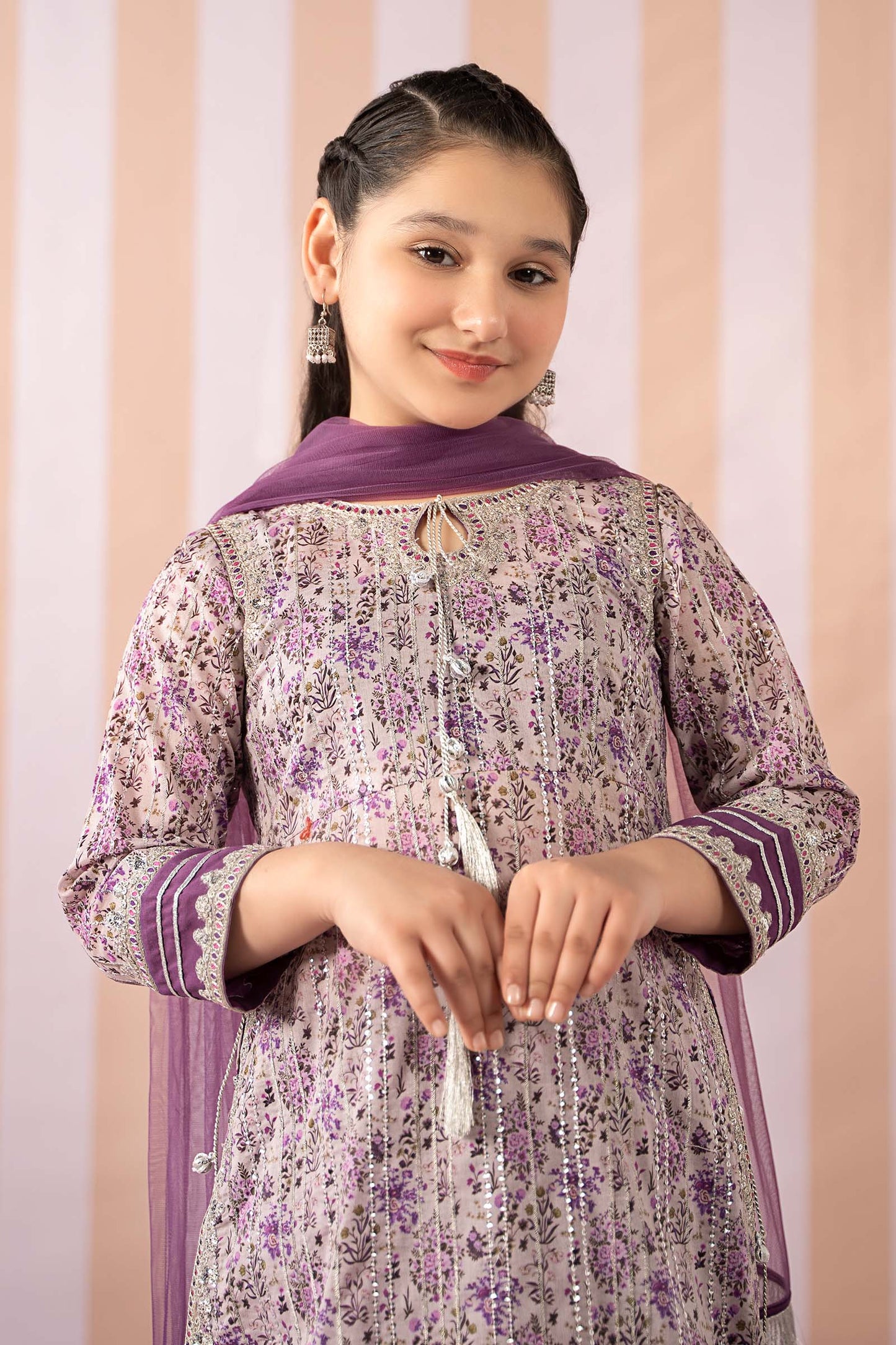 Maria B | 3 Piece Embroidered Lawn Suit | MKD-EF25-27 6-Apr Purple