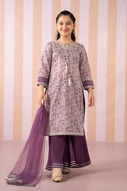 Maria B | 3 Piece Embroidered Lawn Suit | MKD-EF25-27 4-Feb Purple