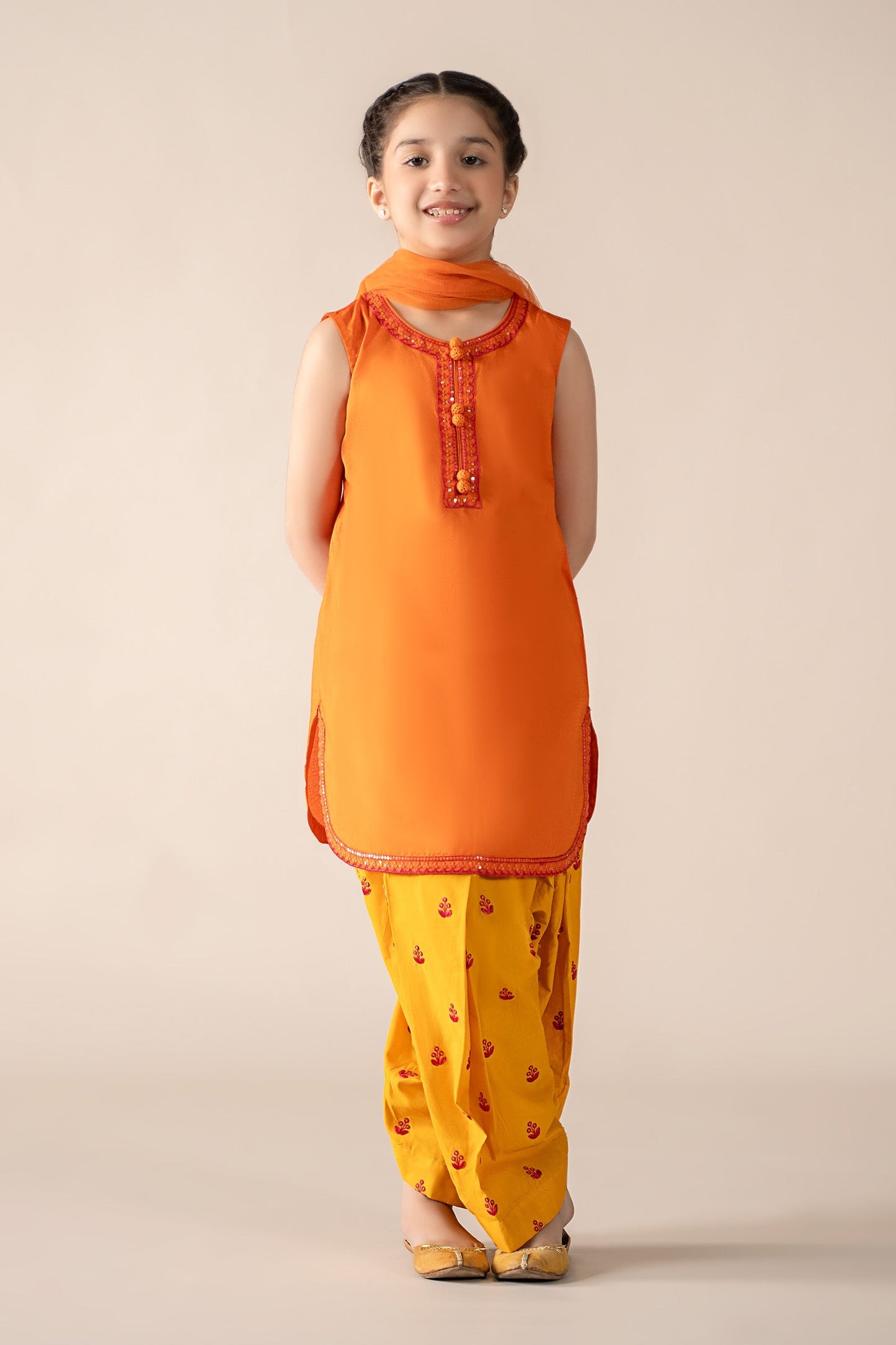 Maria B | 3 Piece Embroidered Dobby Lawn Suit | MKD-EF25-54 4-Feb Orange