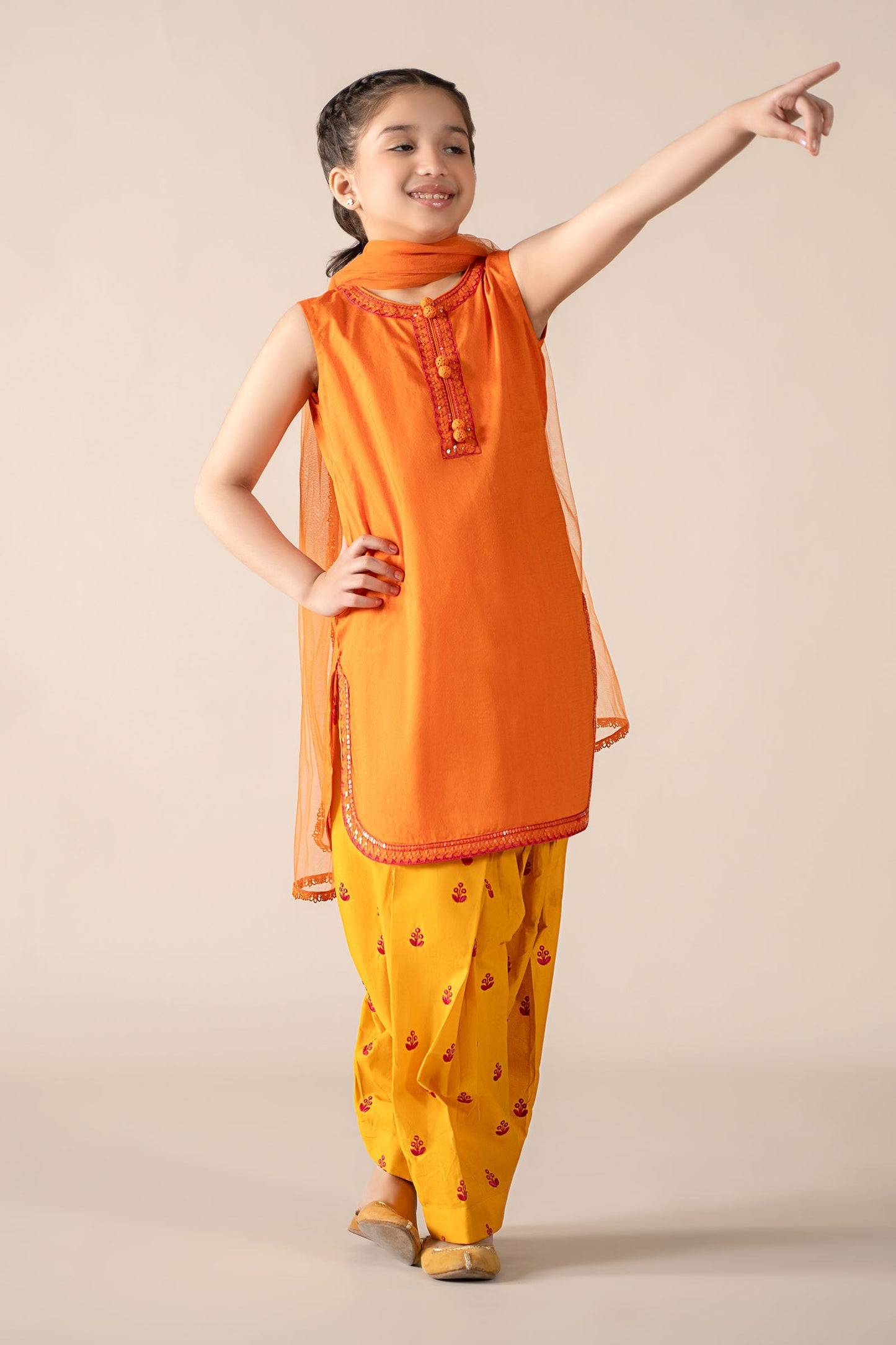 Maria B | 3 Piece Embroidered Dobby Lawn Suit | MKD-EF25-54 14-Dec Orange