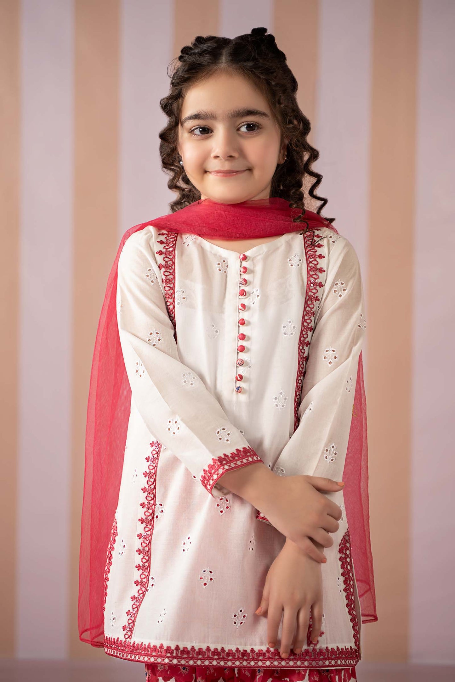 Maria B | 3 Piece Embroidered Lawn Suit | MKD-EF25-66 6-Apr White