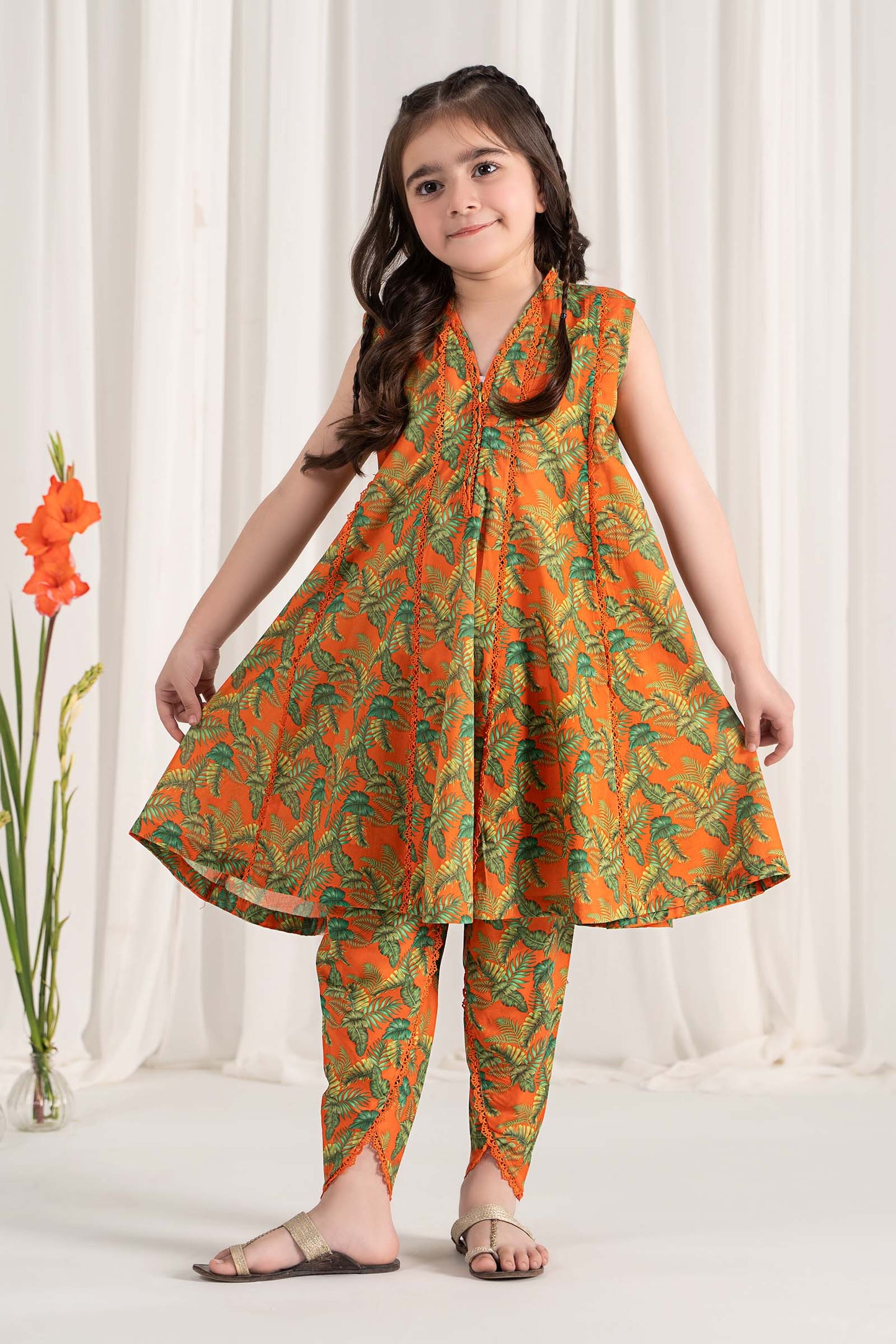 Maria B | 2 Piece Printed Lawn Suit | MKD-EF25-68 4-Feb Orange