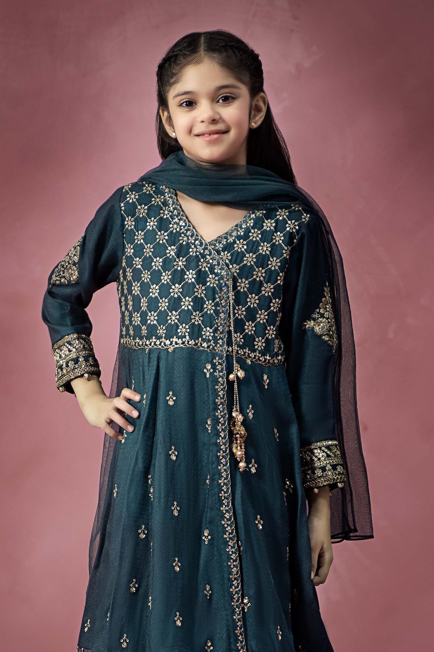 Maria B | 3 Piece Embroidered Linen Suit | MKD-W24-02 8-Jun Blue