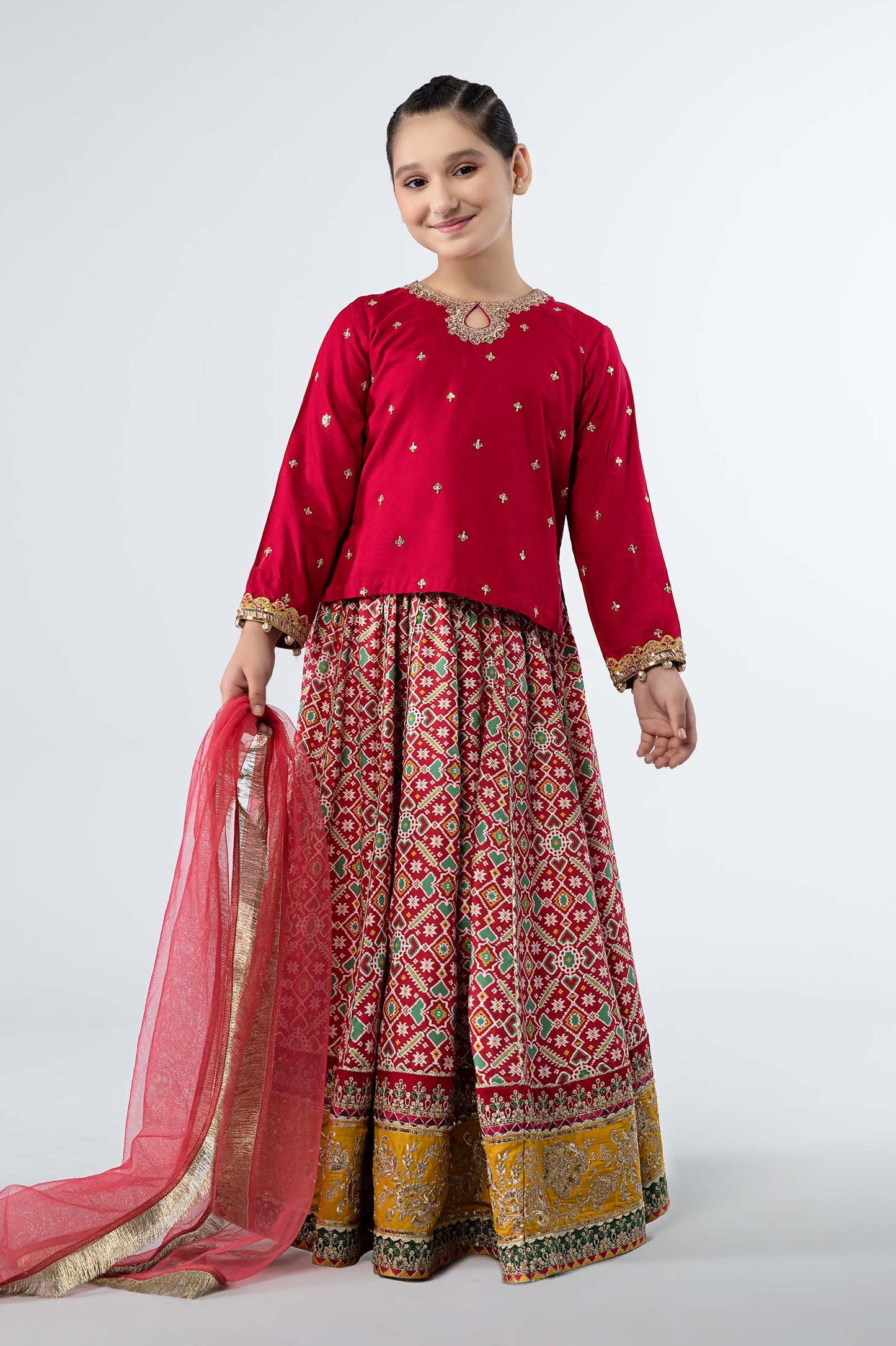 Maria B | 3 Piece Embroidered Linen Suit | MKD-W24-04 14-Dec Pink