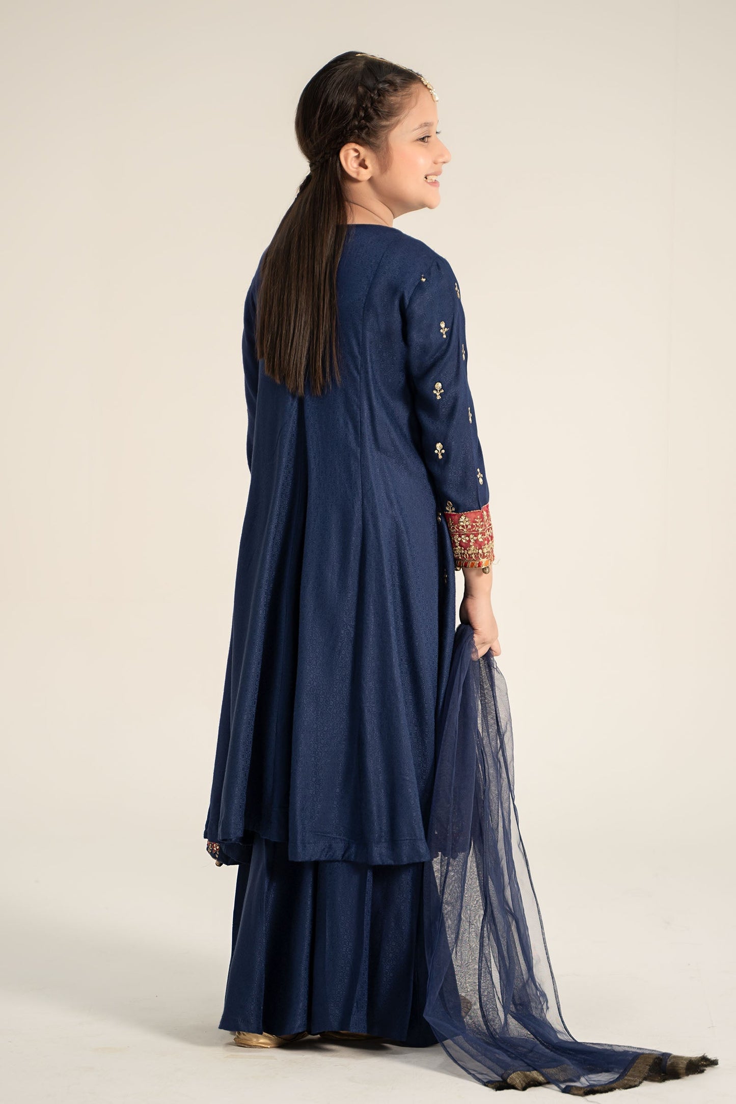 Maria B | 3 Piece Embroidered Linen Suit | MKD-W24-08 10-Aug Blue
