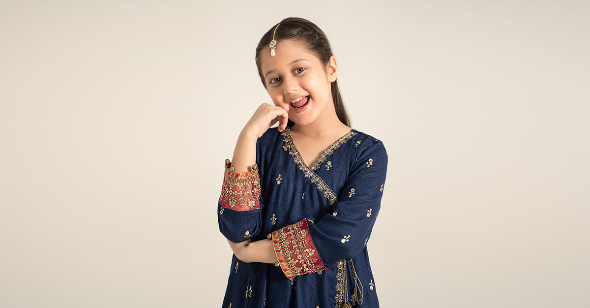 Maria B | 3 Piece Embroidered Linen Suit | MKD-W24-08 12-Oct Blue