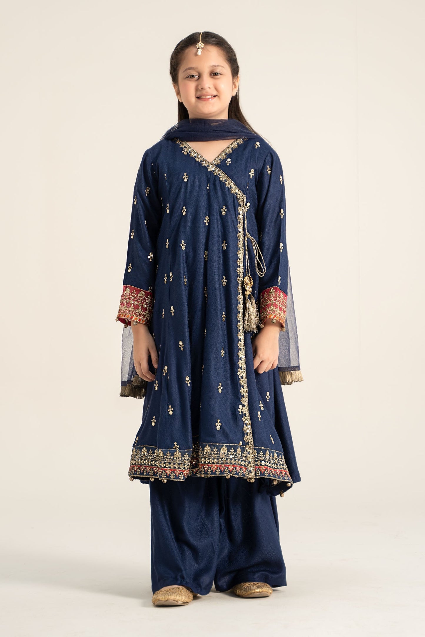 Maria B | 3 Piece Embroidered Linen Suit | MKD-W24-08 4-Feb Blue