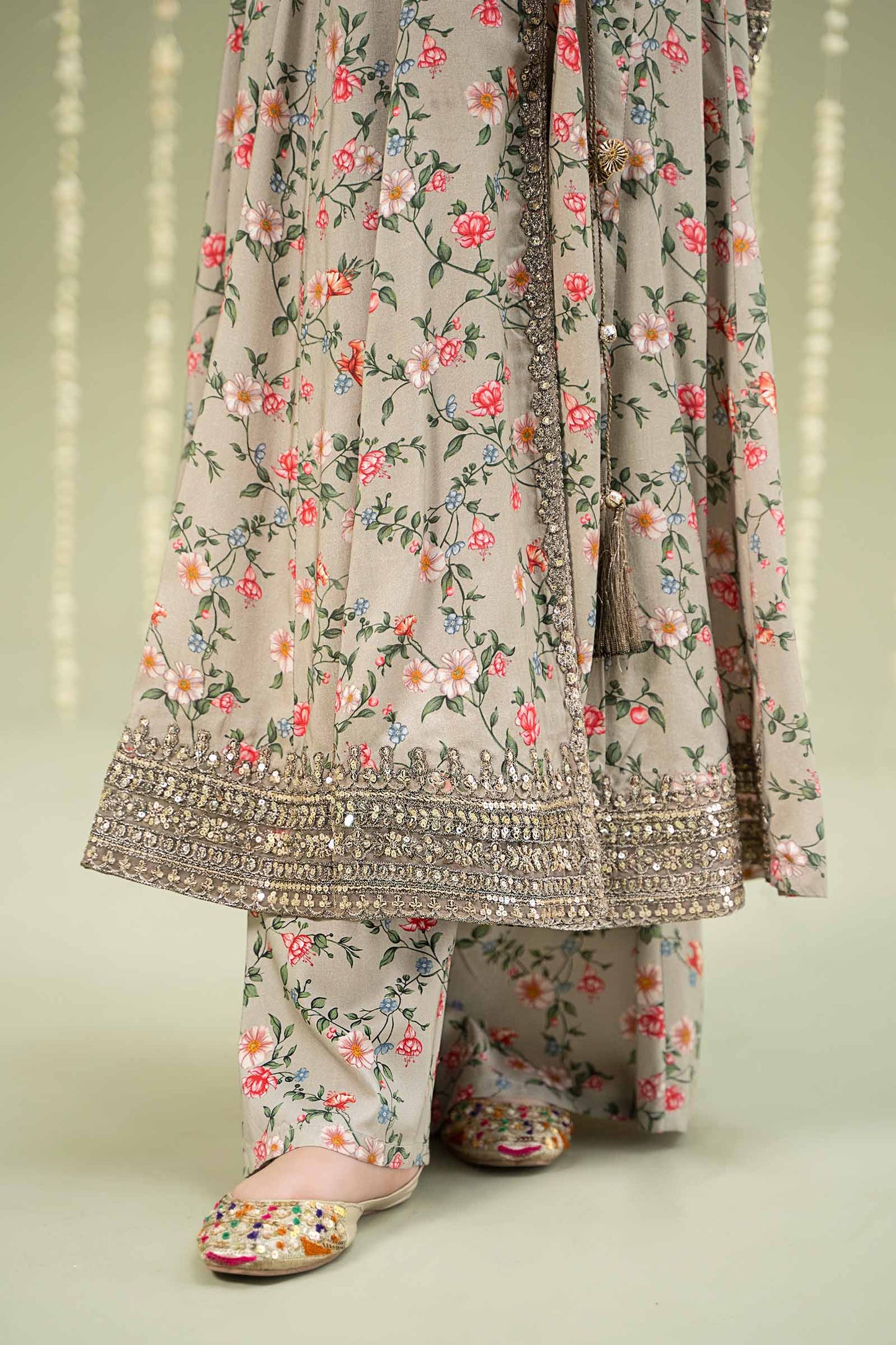 Maria B | 3 Piece Printed Linen Suit | MKD-W24-26 10-Aug Beige