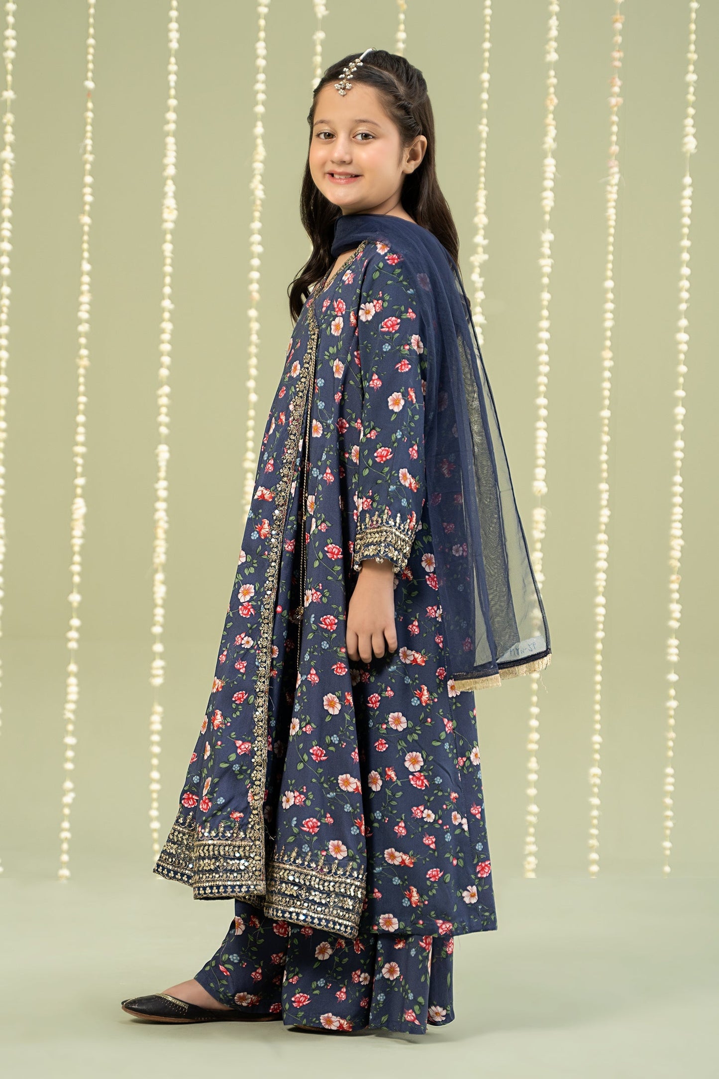 Maria B | 3 Piece Printed Linen Suit | MKD-W24-26 12-Oct Blue