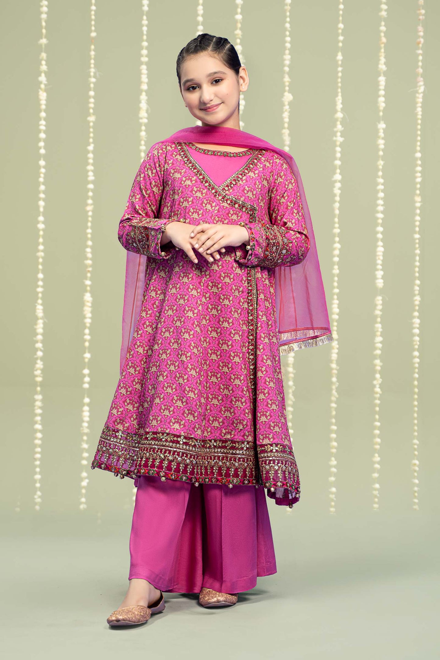 Maria B | 3 Piece Printed Linen Suit | MKD-W24-16 4-Feb Pink