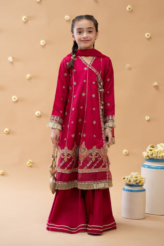 Maria B | 3 Piece Embroidered Suit | MKS-EA23-01R1 4-Feb Pink