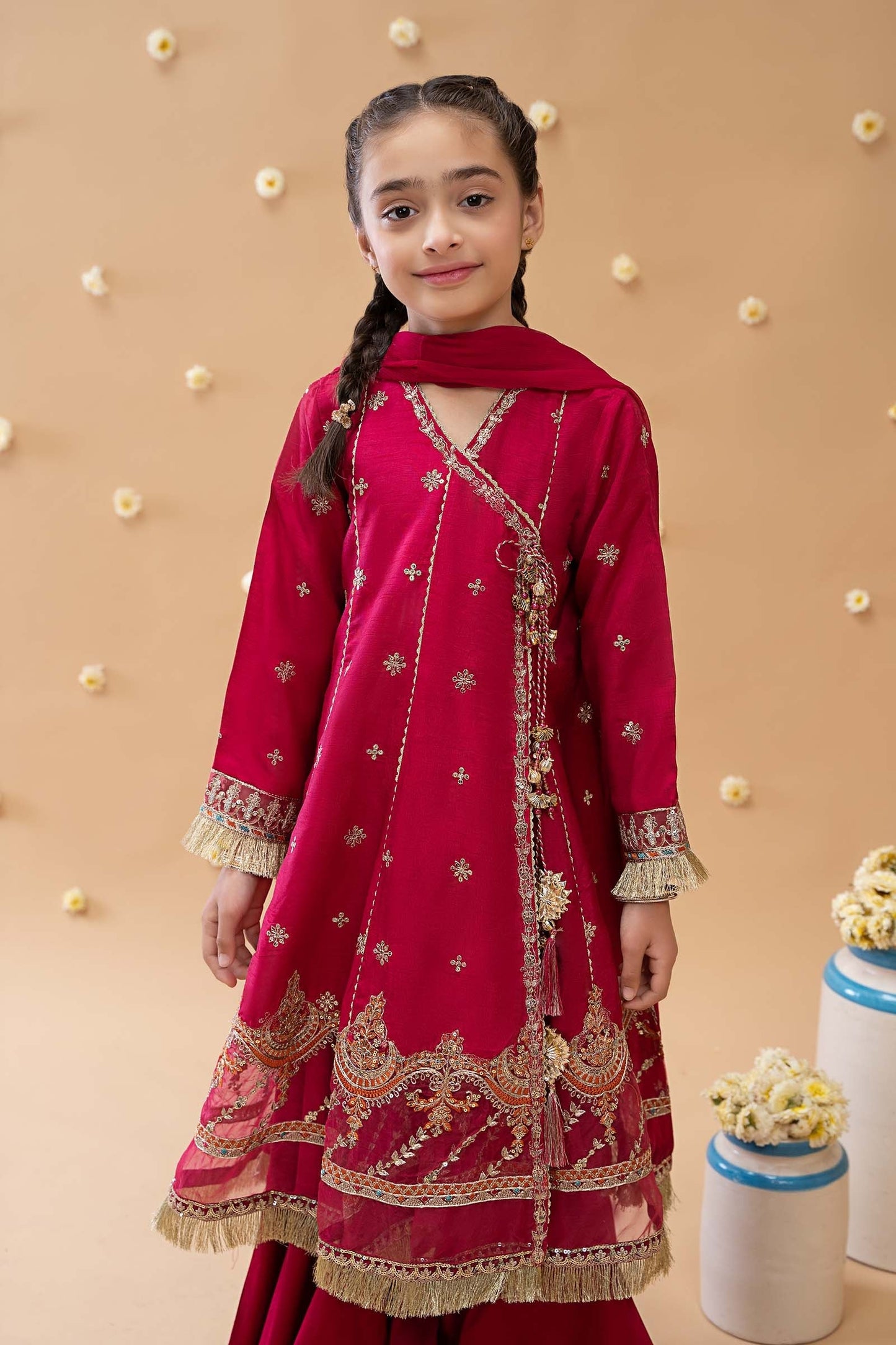 Maria B | 3 Piece Embroidered Suit | MKS-EA23-01R1 6-Apr Pink