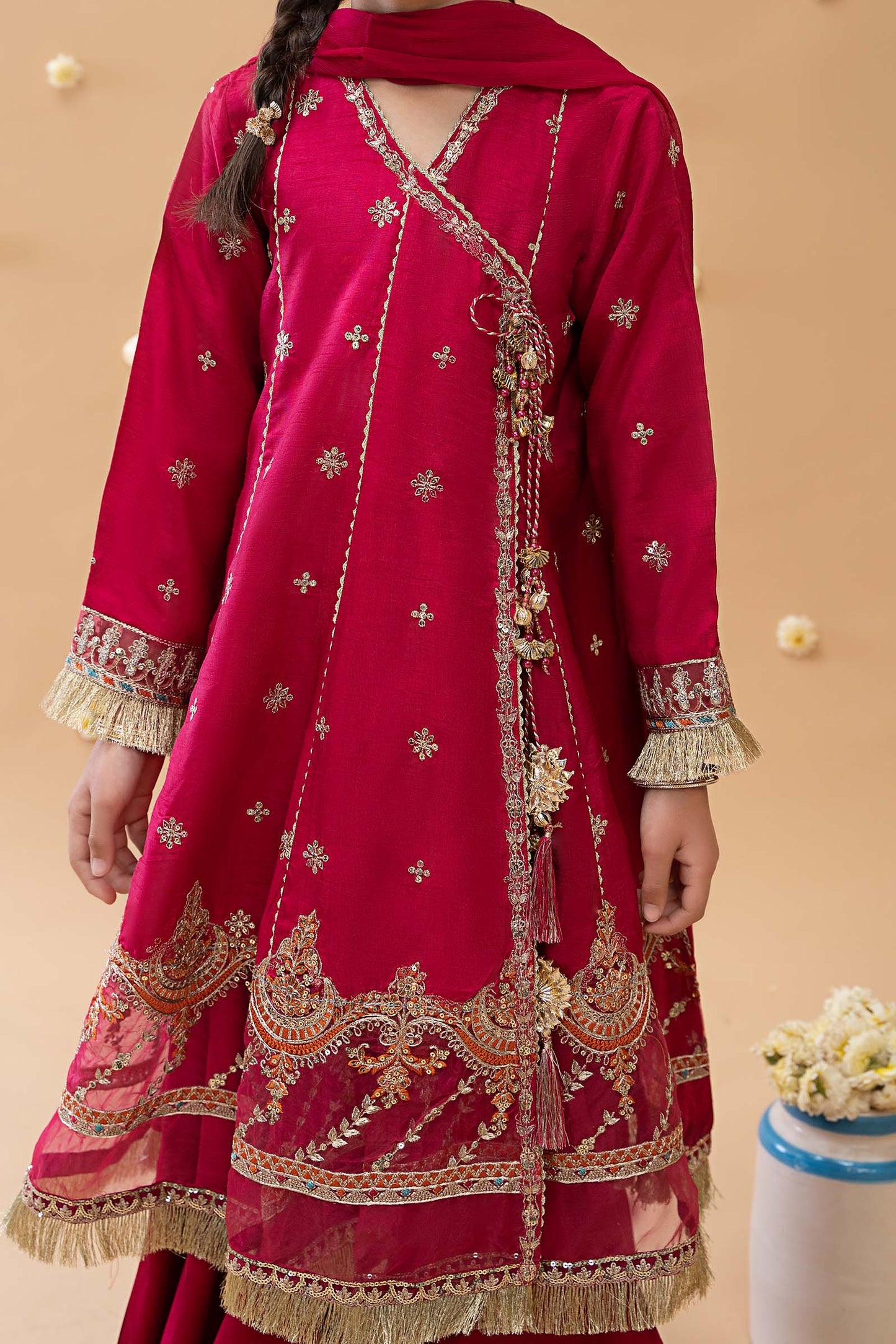 Maria B | 3 Piece Embroidered Suit | MKS-EA23-01R1 8-Jun Pink