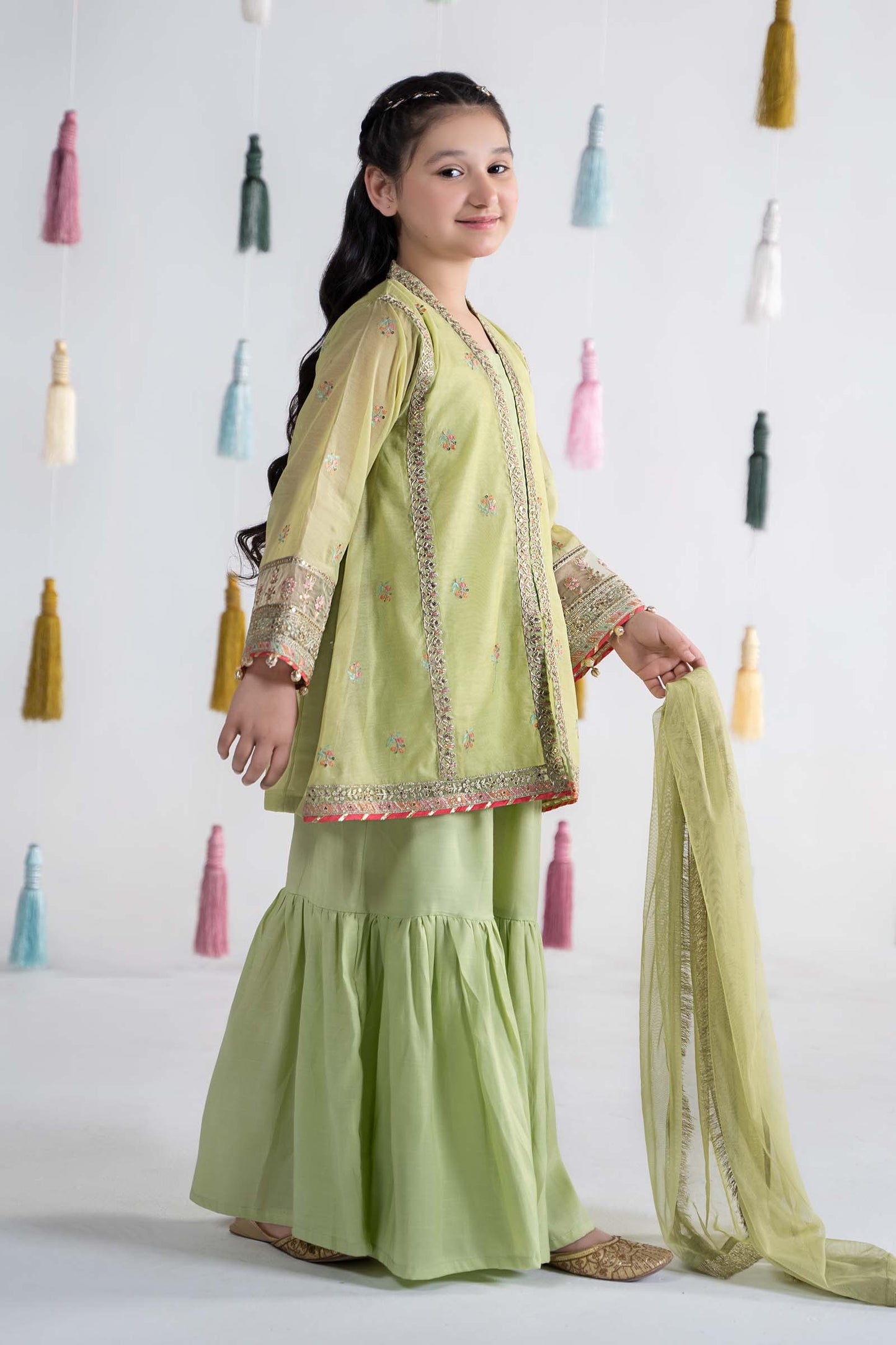 Maria B | 3 Piece Embroidered Paper Cotton Suit | MKS-EA24-04 14-Dec Green