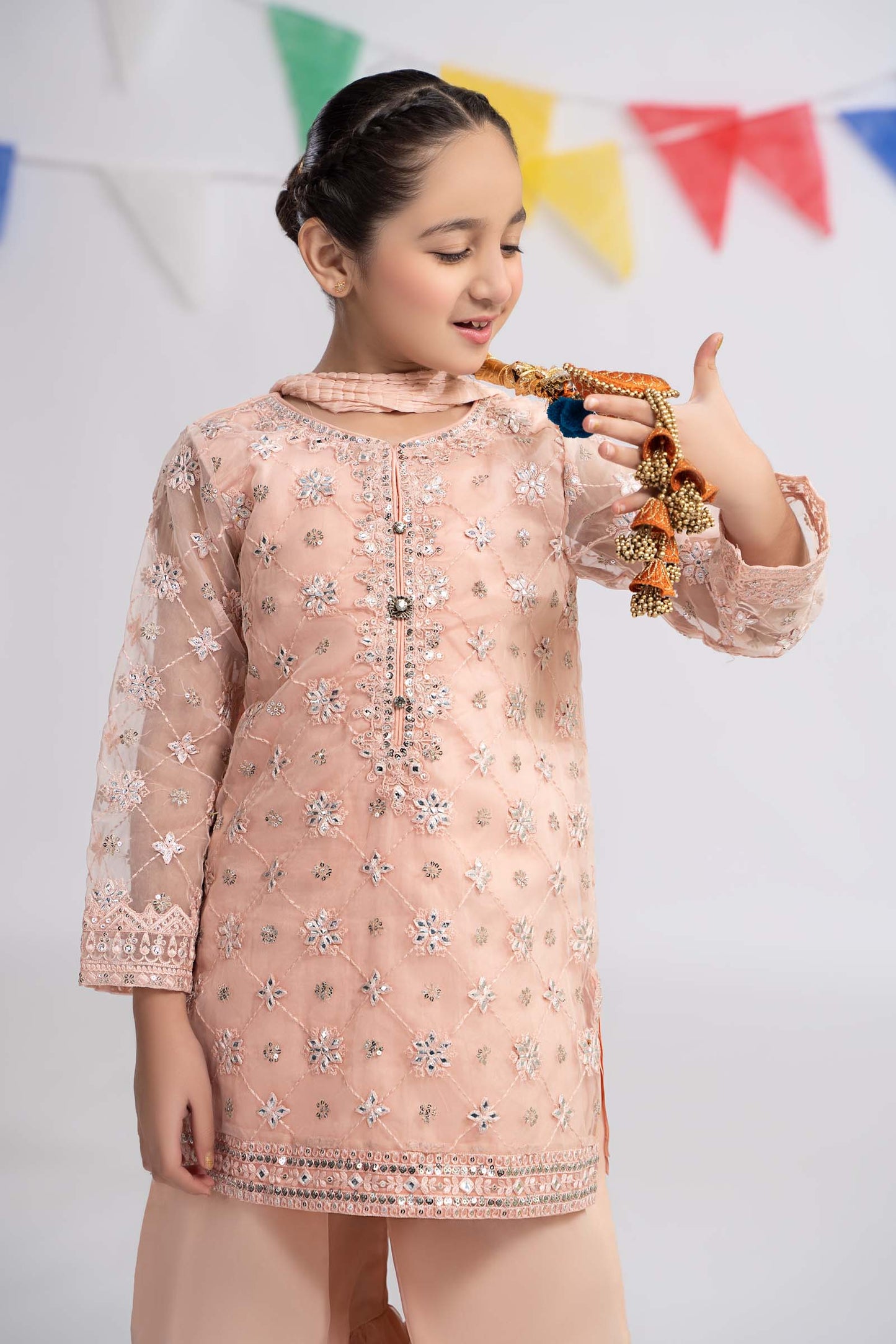 Maria B | 3 Piece Embroidered Organza Suit | MKS-EF24-11 8-Jun Pink
