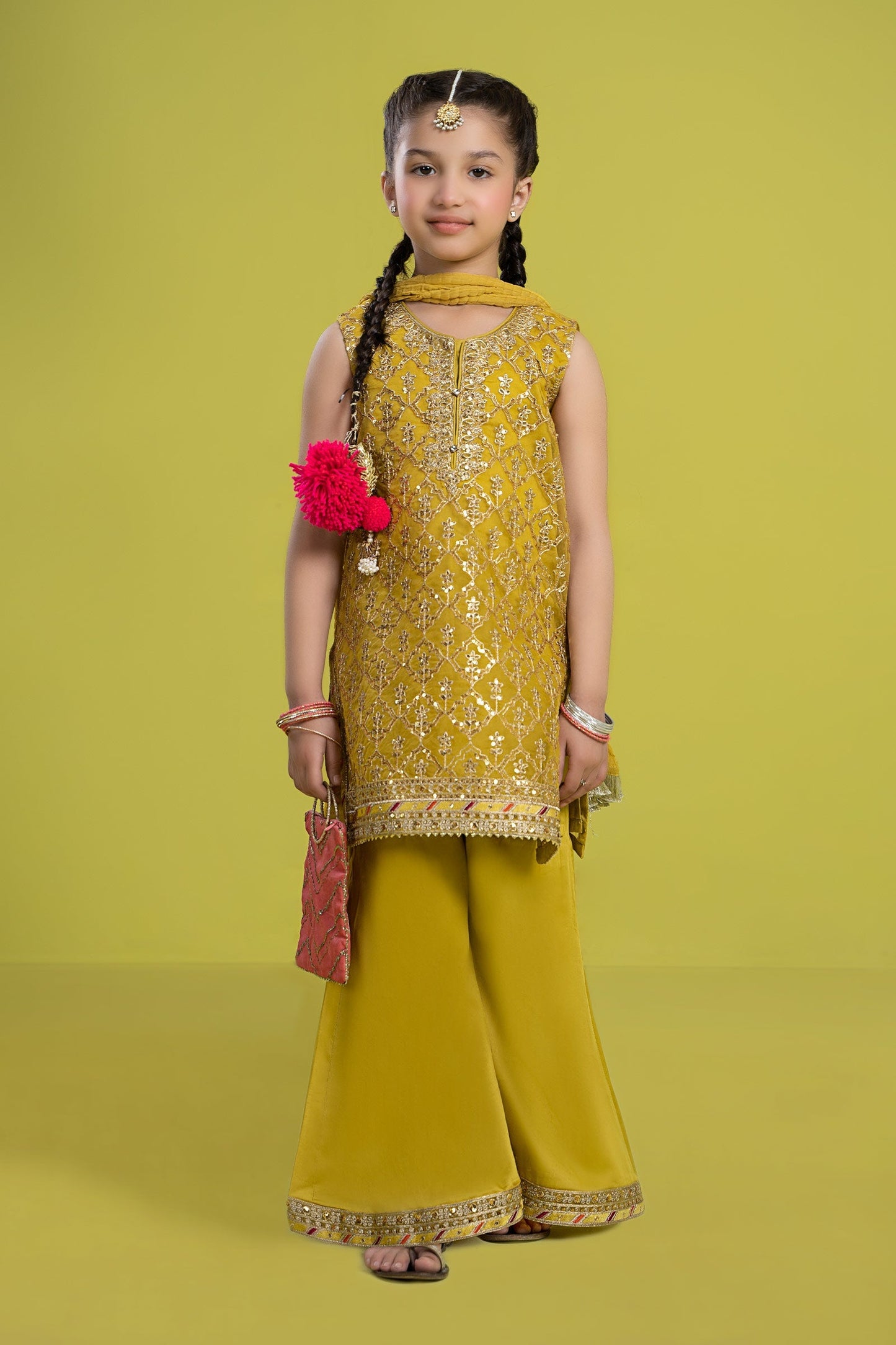 Maria B | 3 Piece Embroidered Organza Suit | MKS-EF24-14 4-Feb Green