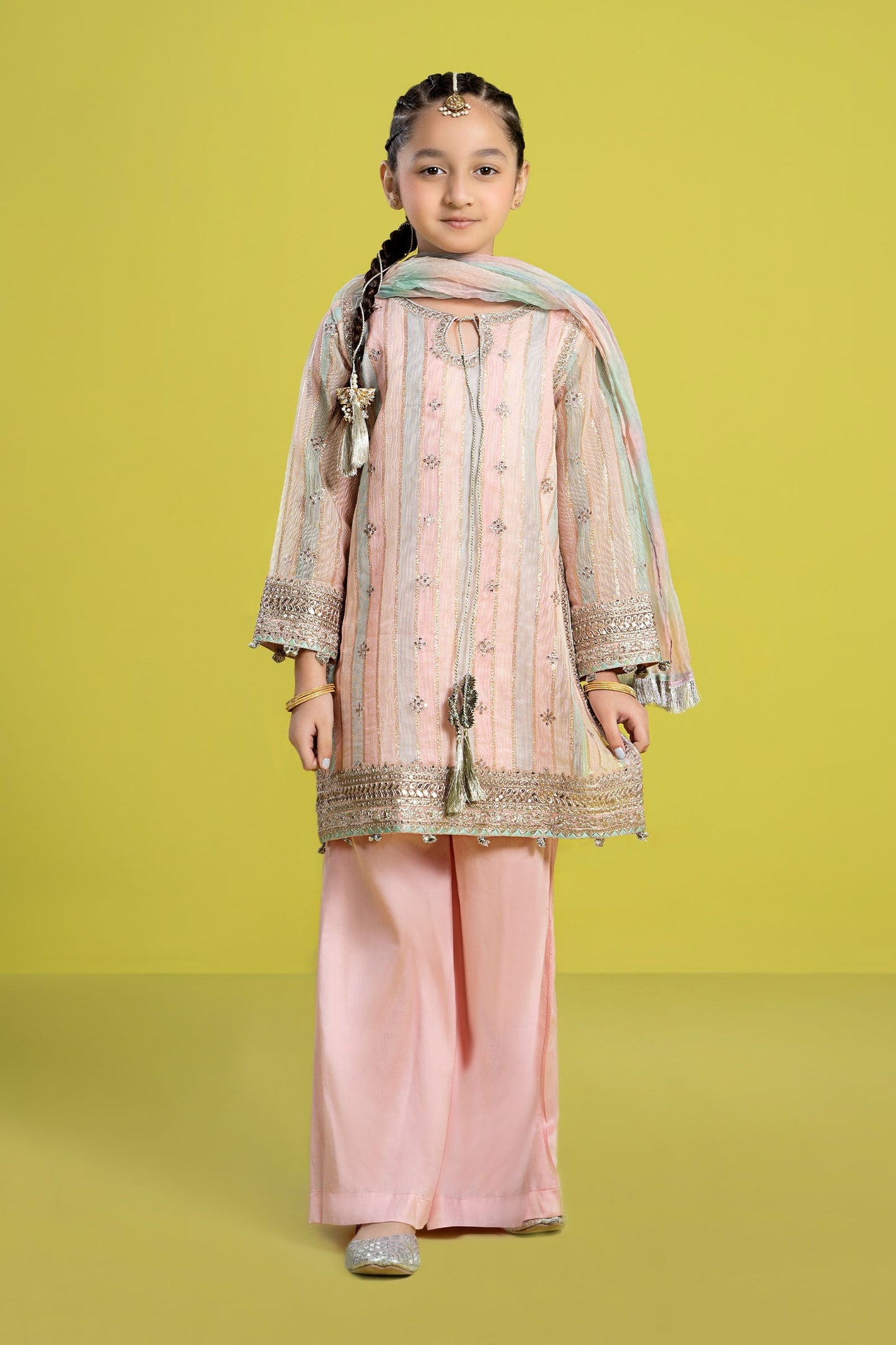 Maria B | 3 Piece Embroidered Yarn Dyed Suit | MKS-EF24-32 4-Feb Pink