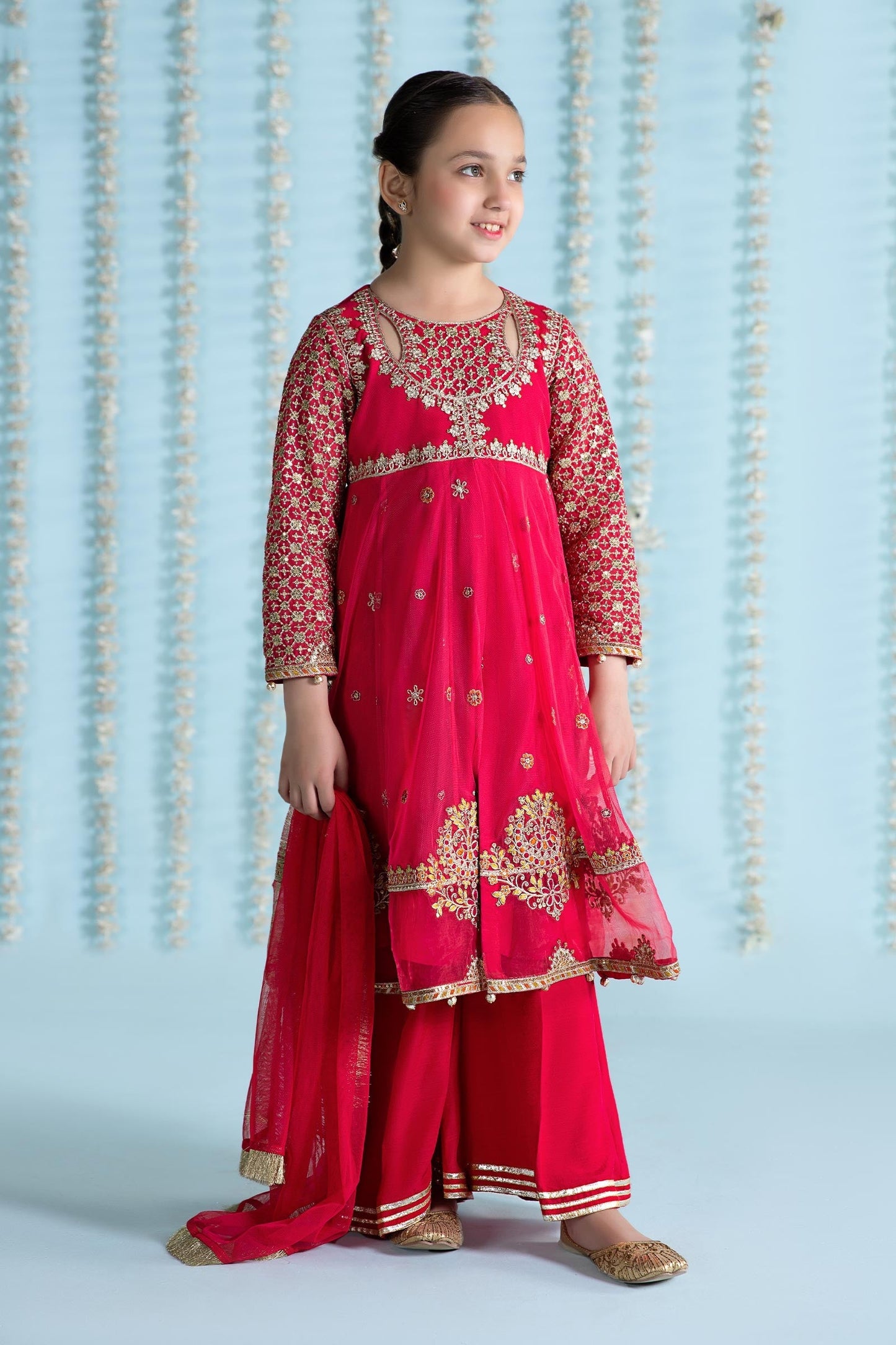 Maria B | 3 Piece Embroidered Net Suit | MKS-EA24-02 4-Feb Pink