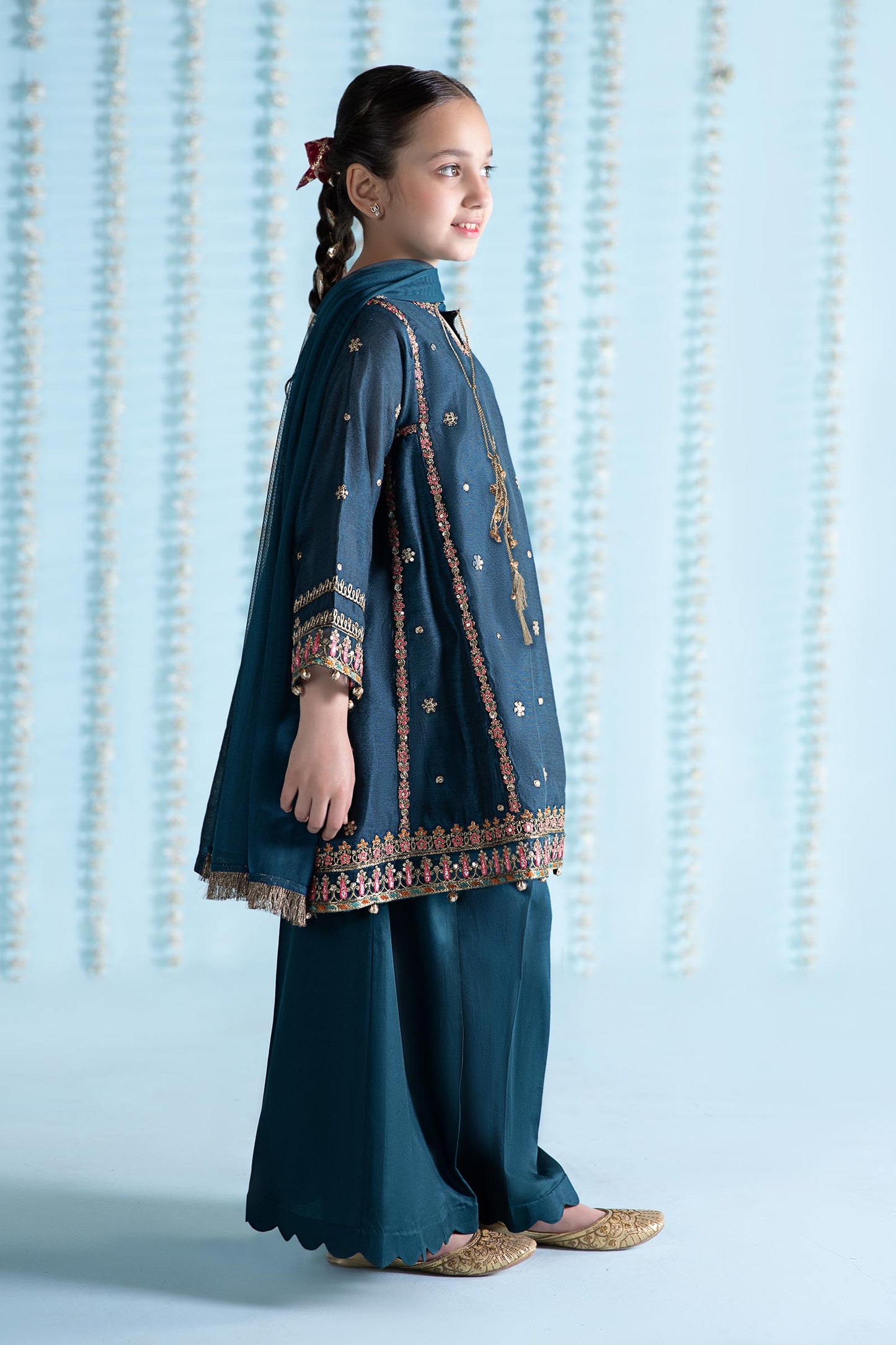 Maria B | 3 Piece Embroidered Yarn Dyed Suit | MKS-EA24-19 14-Dec Blue