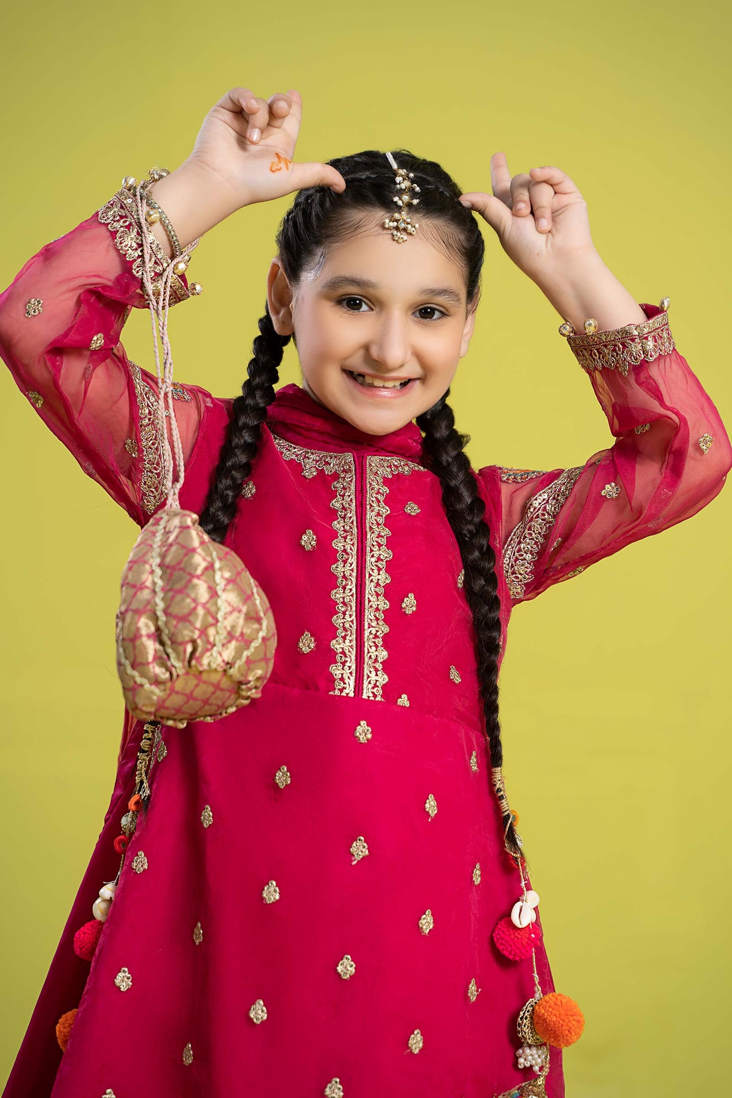 Maria B | 3 Piece Embroidered Organza Suit | MKS-EF24-23 8-Jun Pink