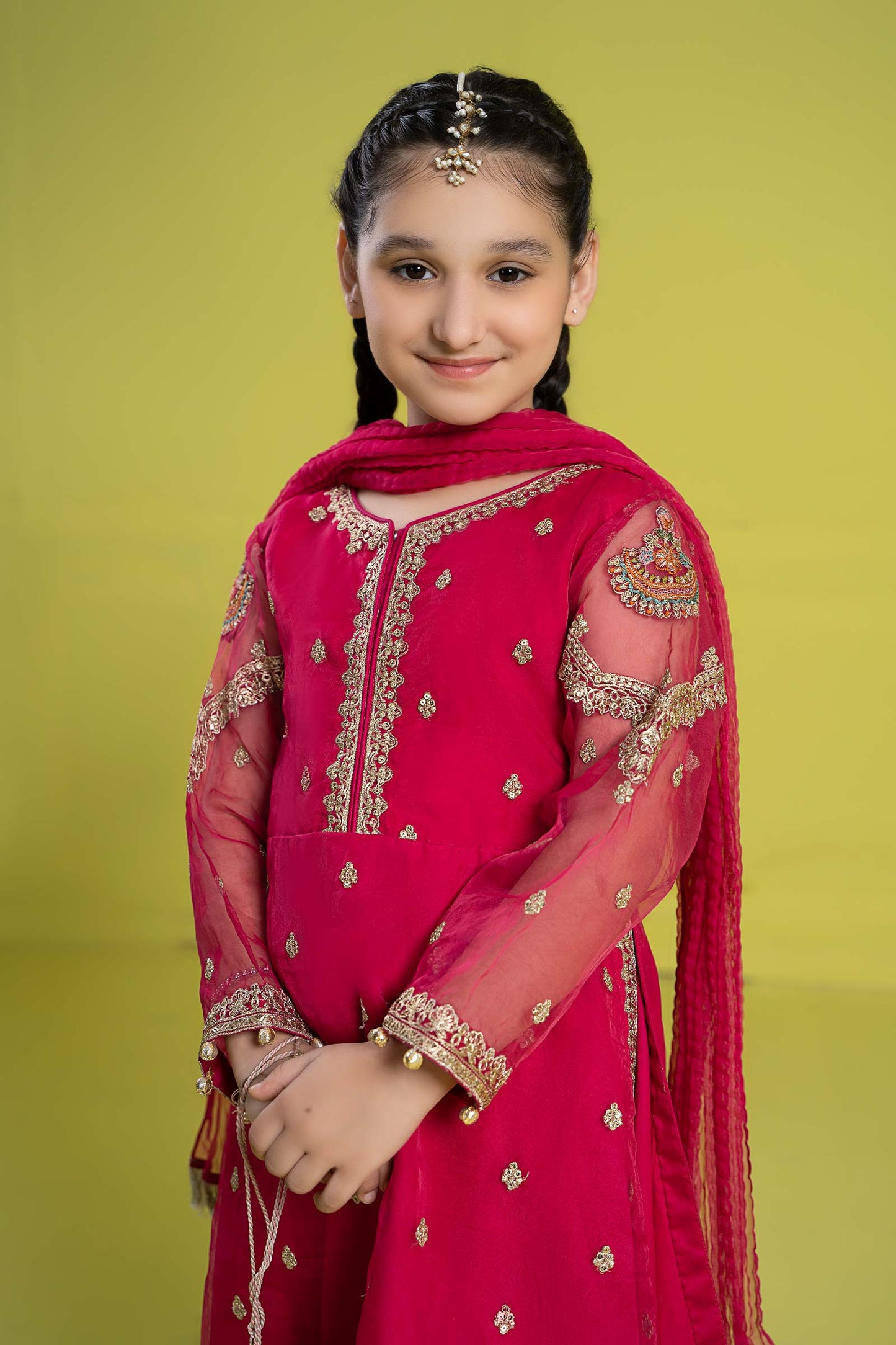 Maria B | 3 Piece Embroidered Organza Suit | MKS-EF24-23 12-Oct Pink