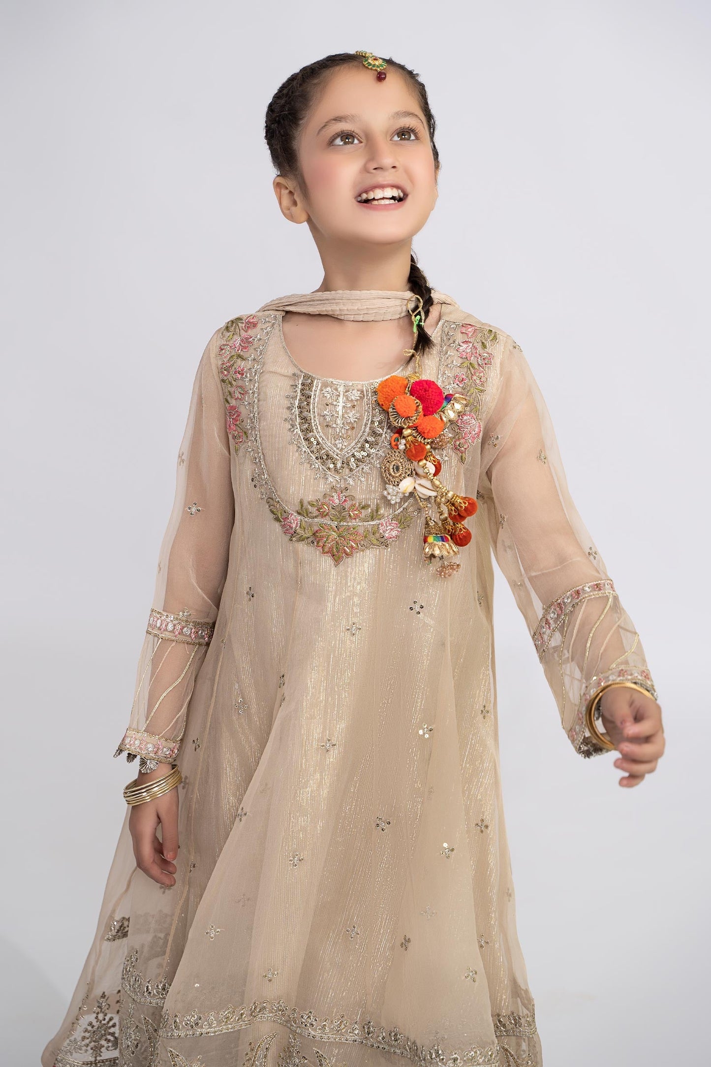 Maria B | 3 Piece Embroidered Organza Suit | MKS-EF24-26 14-Dec White