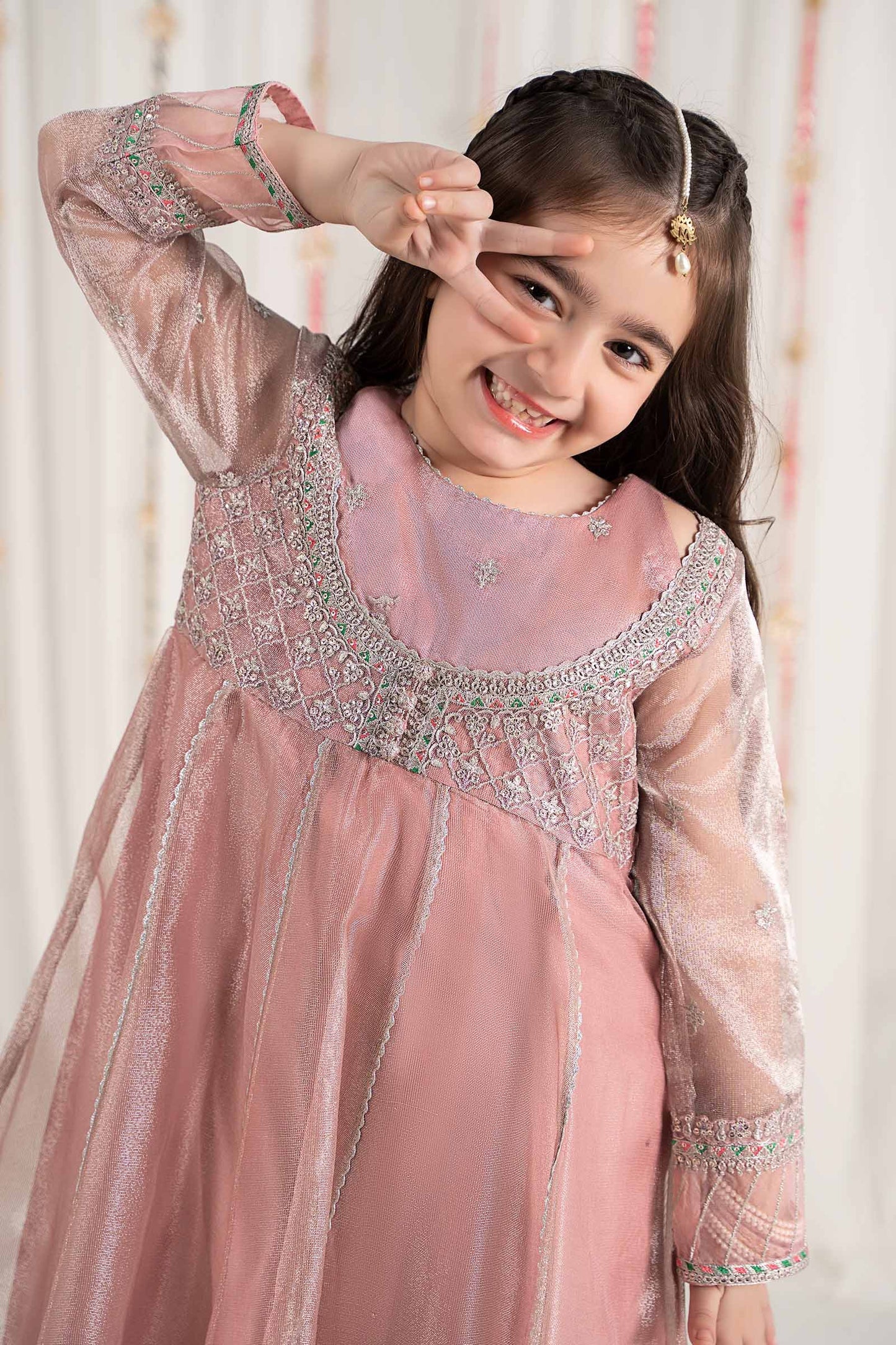 Maria B | 3 Piece Embroidered Zari Net Suit | MKS-EF25-01 6-Apr Pink