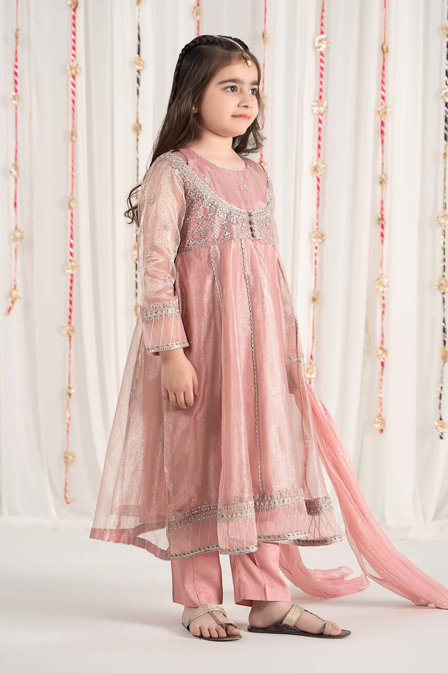 Maria B | 3 Piece Embroidered Zari Net Suit | MKS-EF25-01 14-Dec Pink