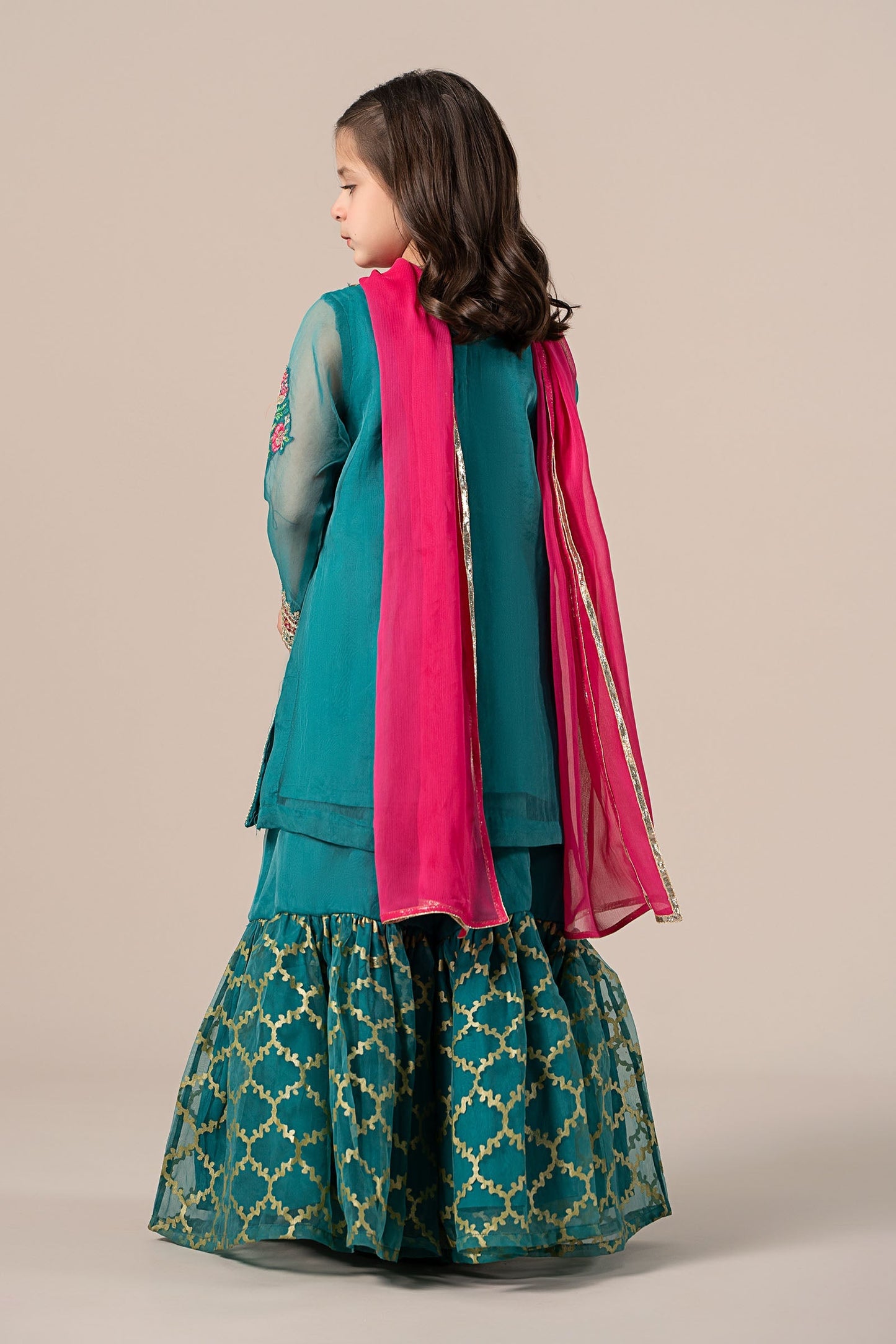Maria B | 3 Piece Embroidered Organza Suit | MKS-EF25-16 14-Dec Green